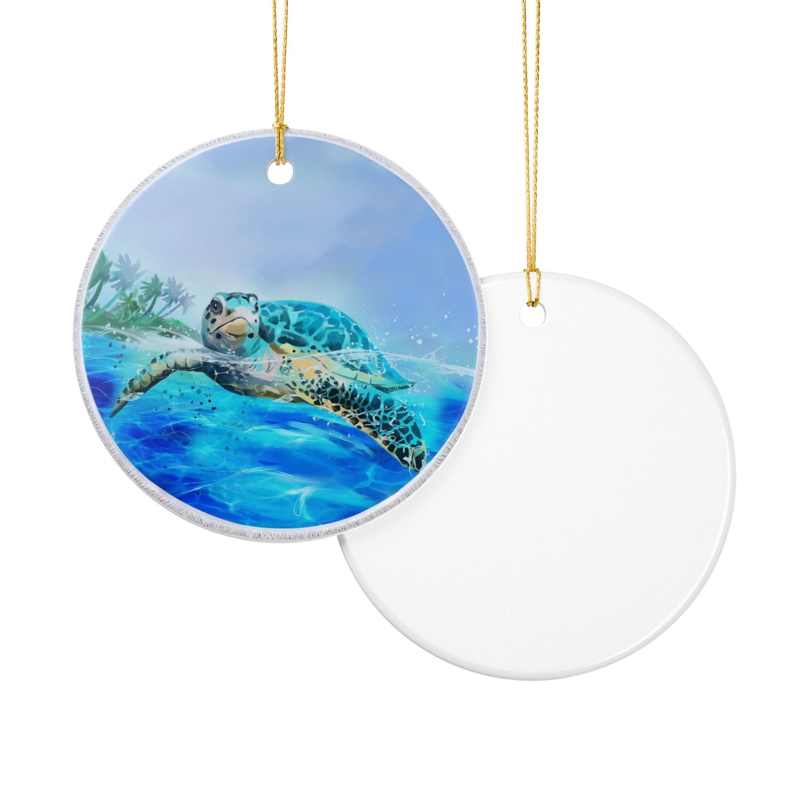 Azure Voyage Ceramic Ornament - Coastal Decoration