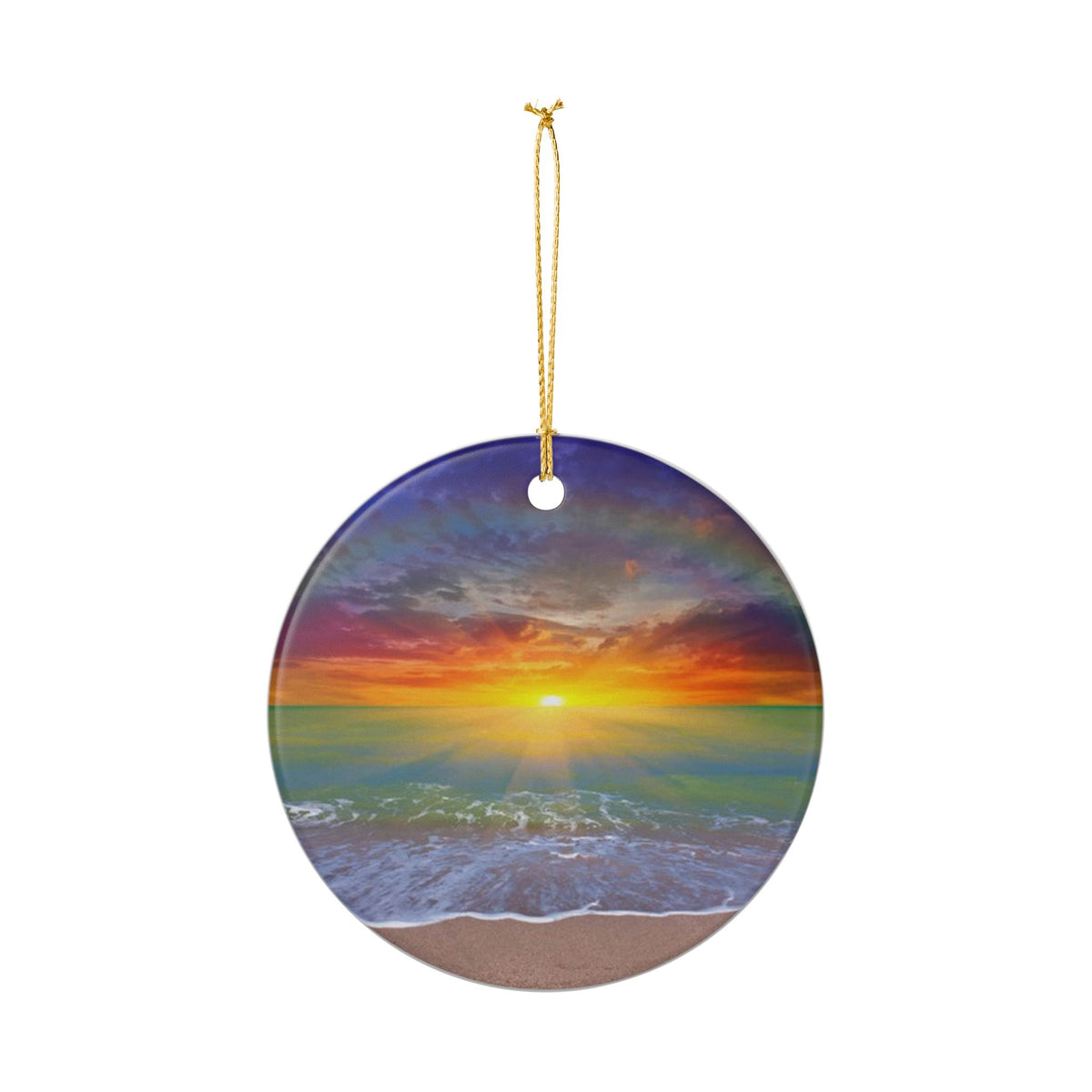 Sunrise Show Ceramic Ornament - Coastal Holiday Decoration