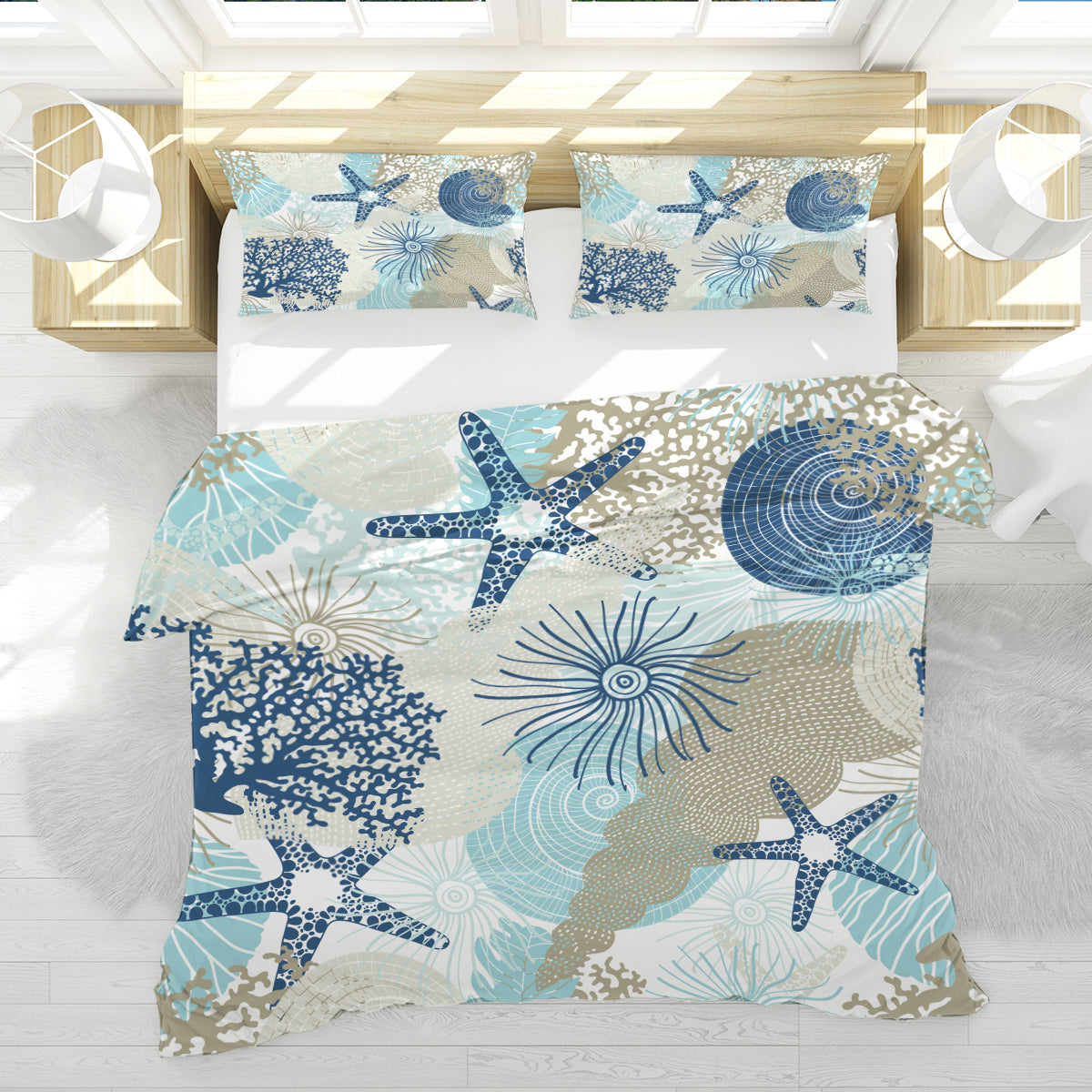 Beach Treasures Reversible Bedcover Set