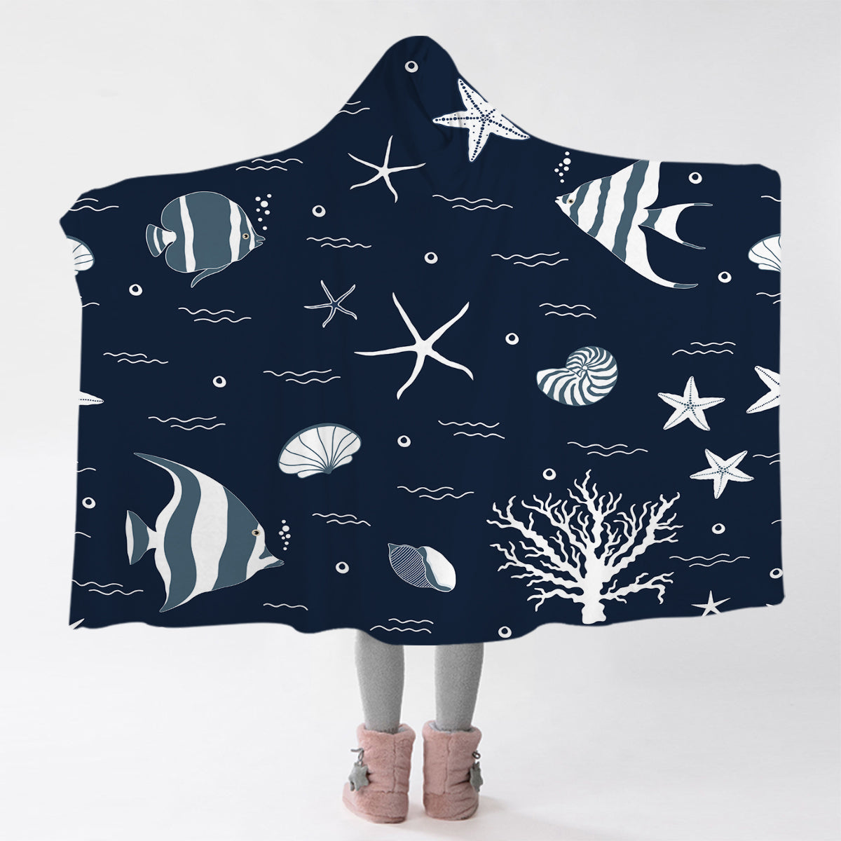 Blue Ocean Hooded Blanket