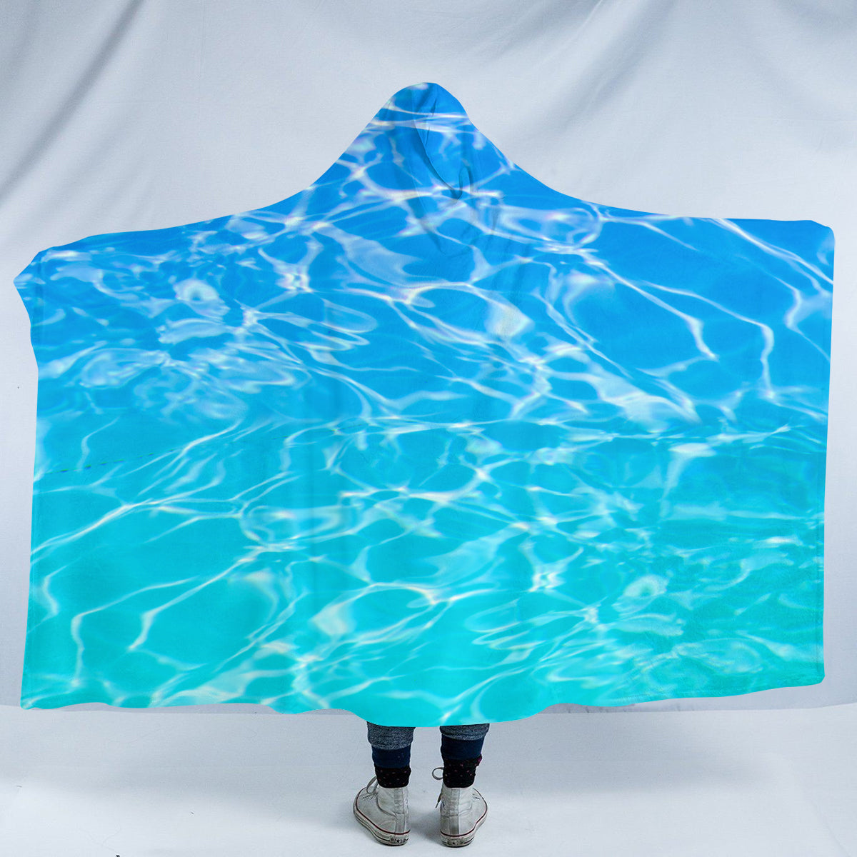 Turquoise Sea Hooded Blanket