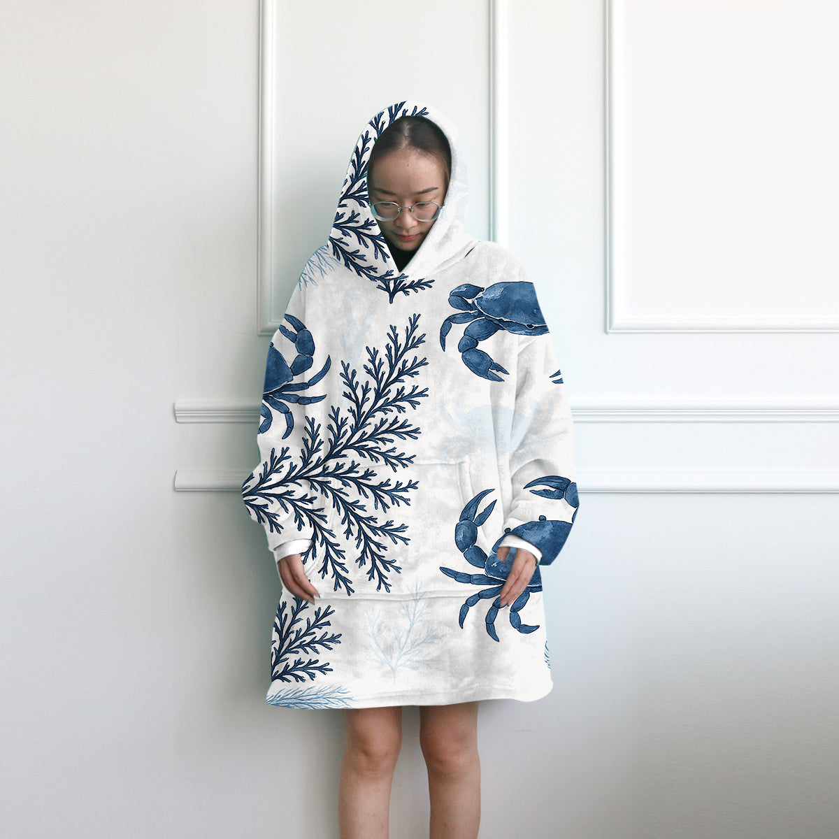 Sea Crab Wonders Wearable Blanket Hoodie