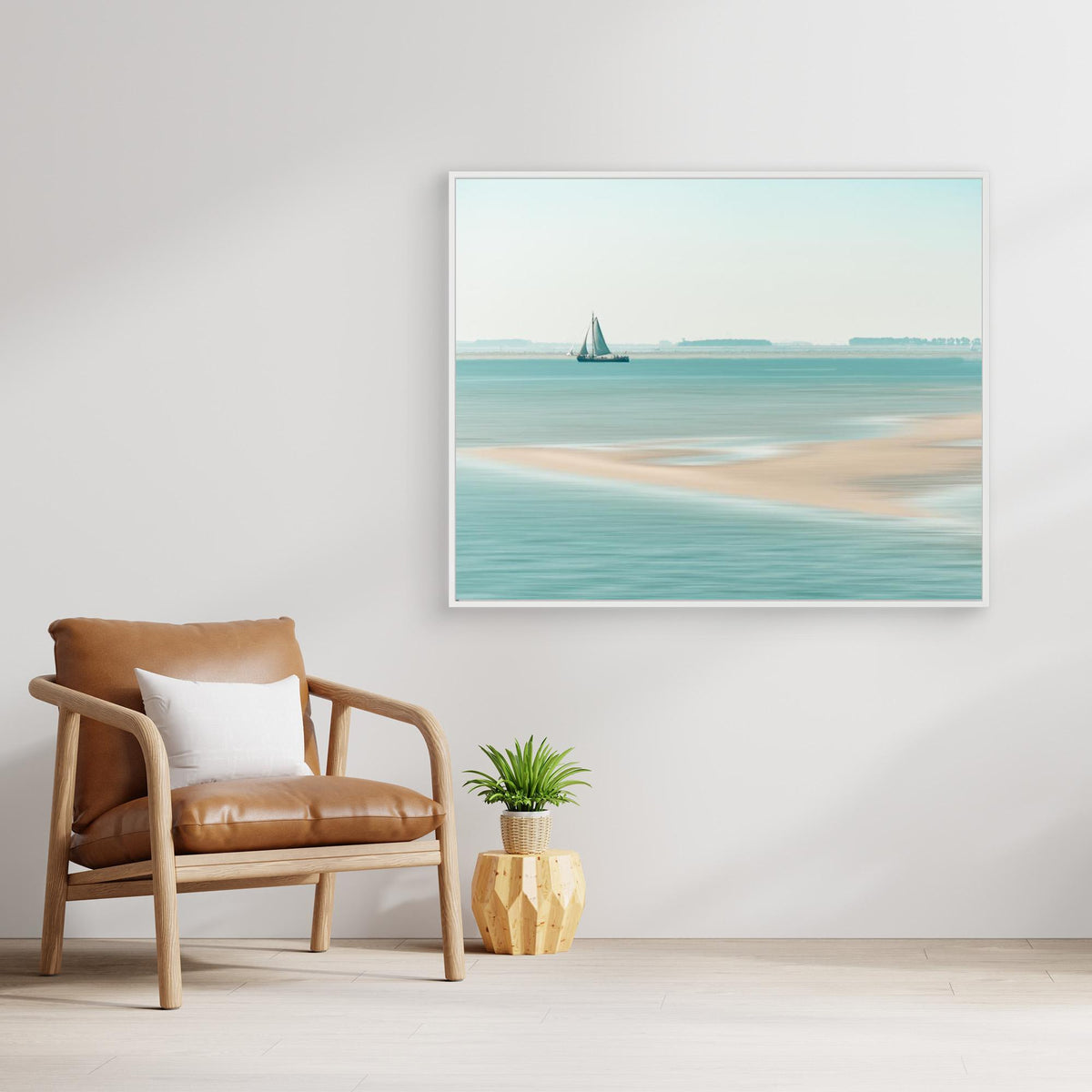 Canvas Print - Passing a Sandbank by Bernardine De Laat