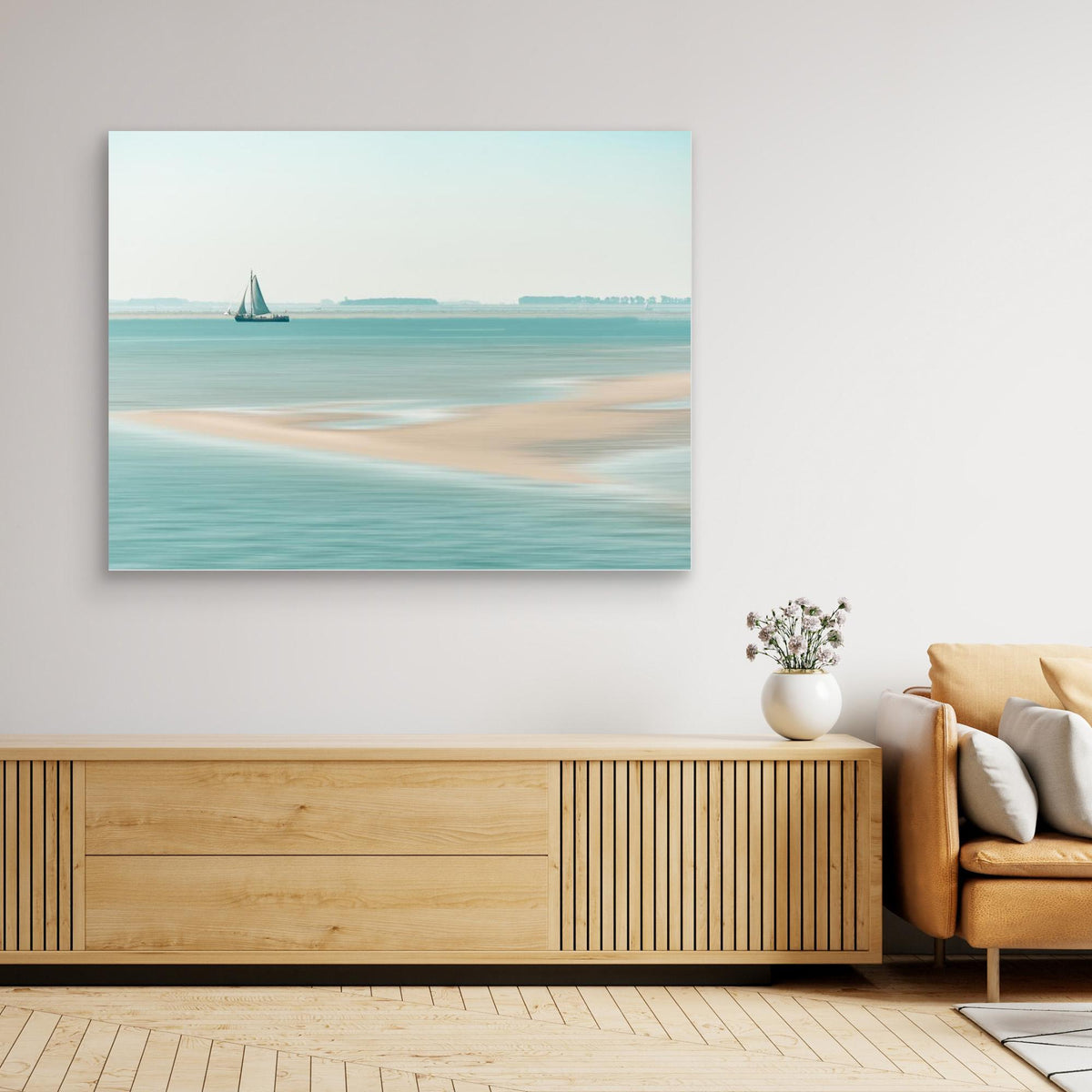 Canvas Print - Passing a Sandbank by Bernardine De Laat