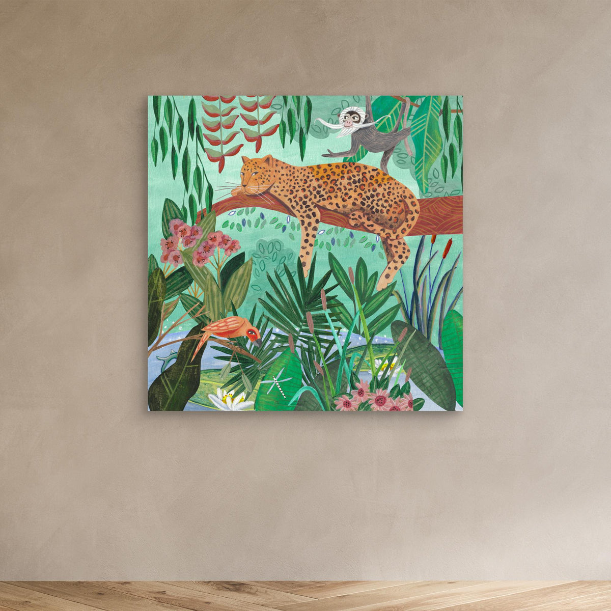 Canvas Print - Leopard in the Jungle by Caroline Bonne Müller