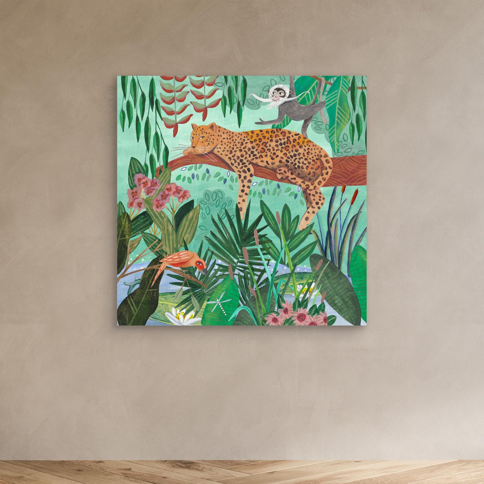 Canvas Print - Leopard in the Jungle by Caroline Bonne Müller