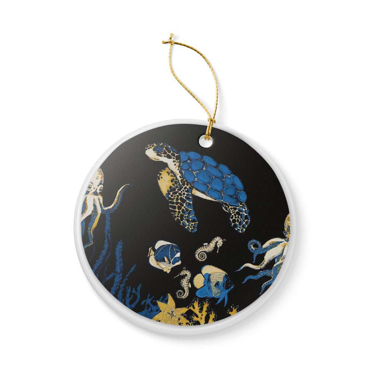 Sea of Blue Wonders Ceramic Ornament - Coastal Decoration