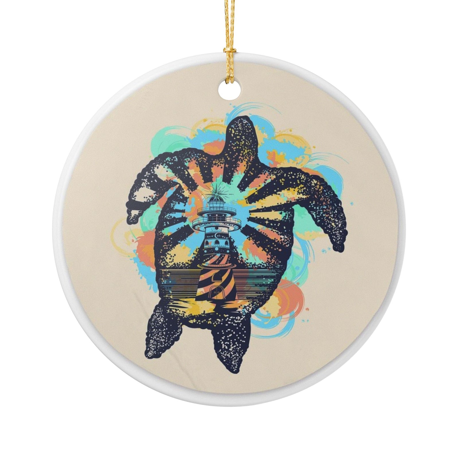 Lighthouse Guardian Ceramic Ornament - Coastal Decoration