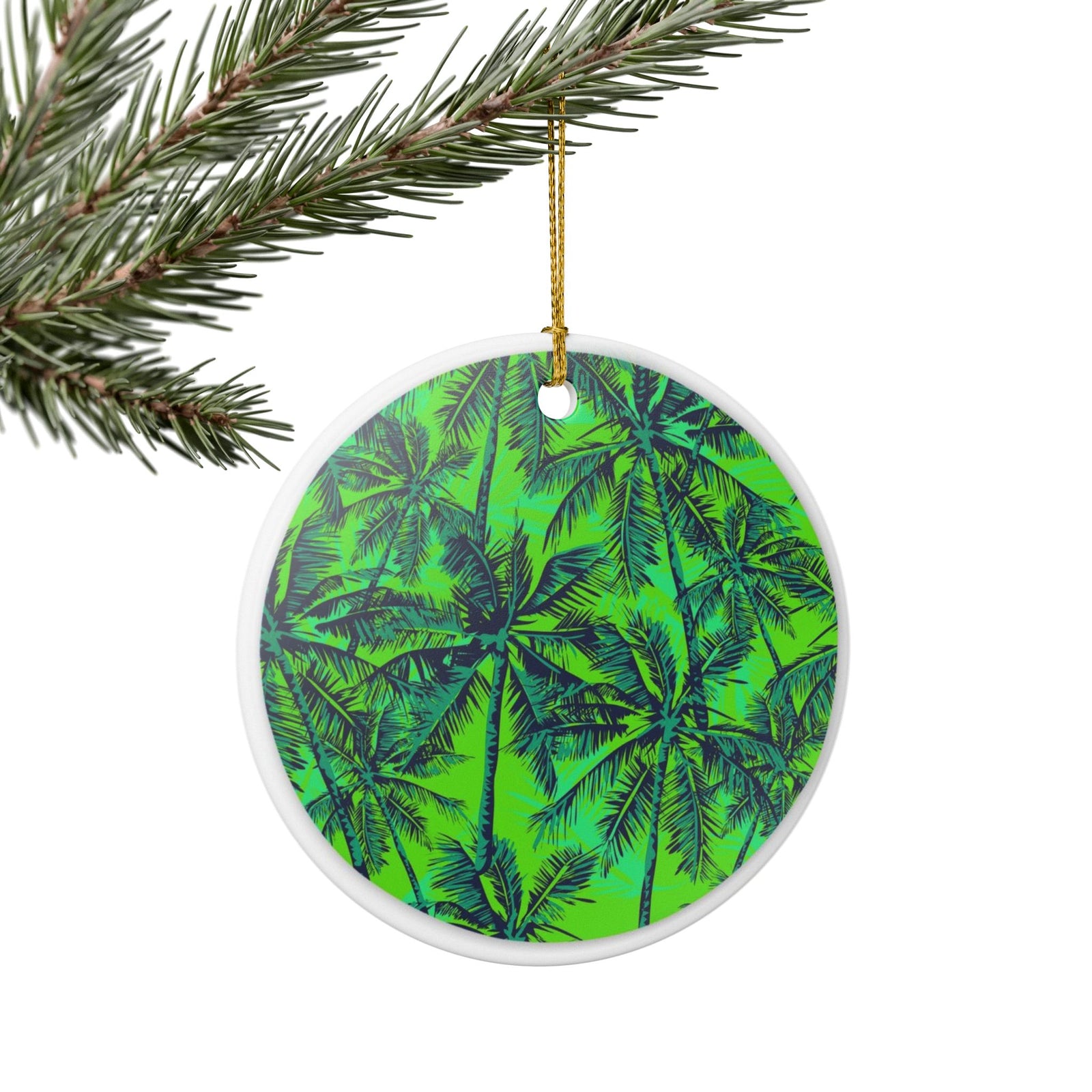 Tropical Neon Dreams Ceramic Ornament - Coastal Decoration