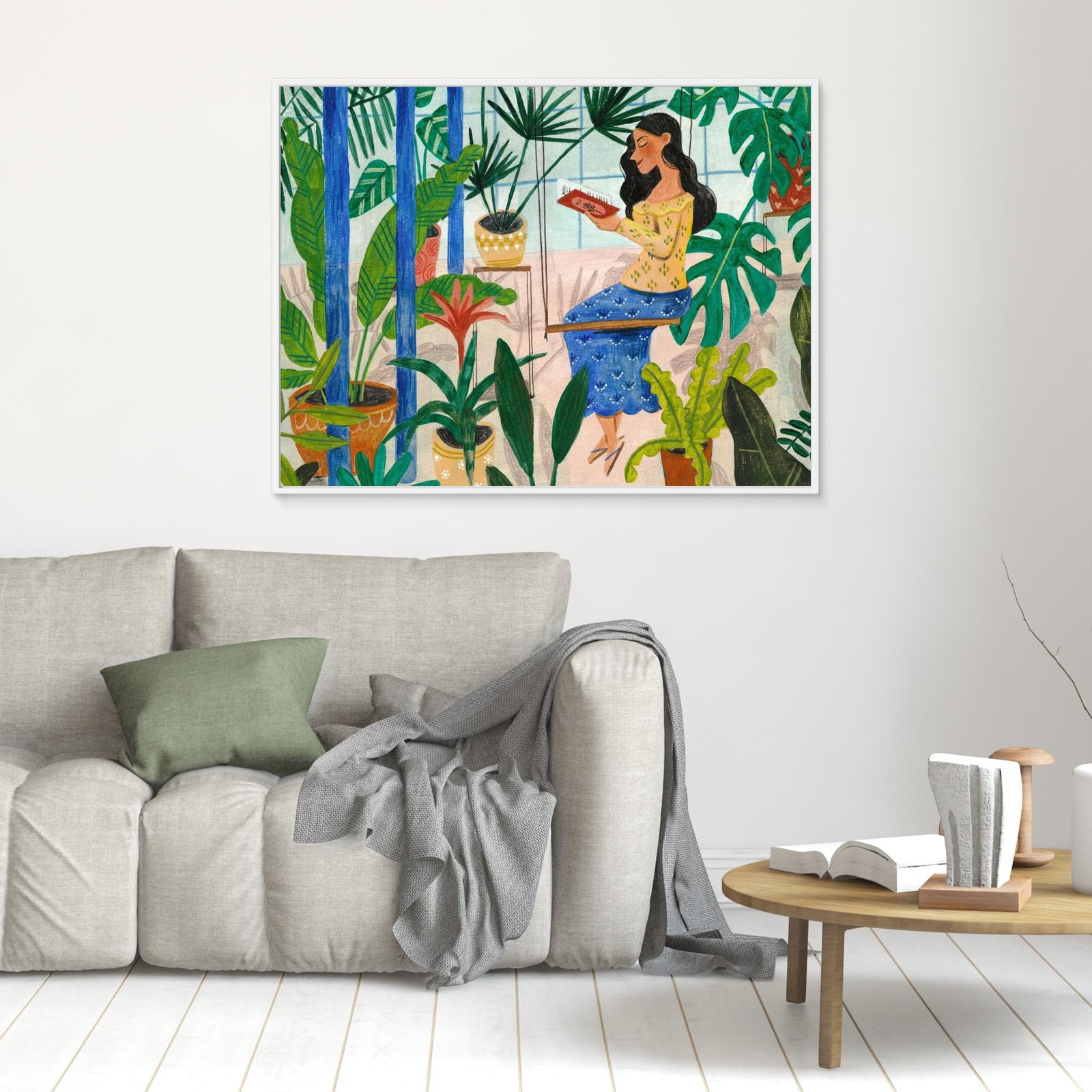 Canvas Print - Reading in the Tropical Greenhouse by Caroline Bonne Müller