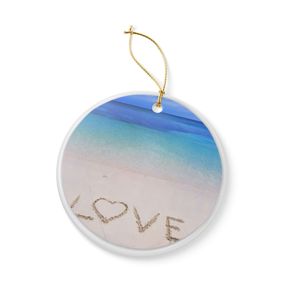 Beach Love Ceramic Ornament - Coastal Decoration