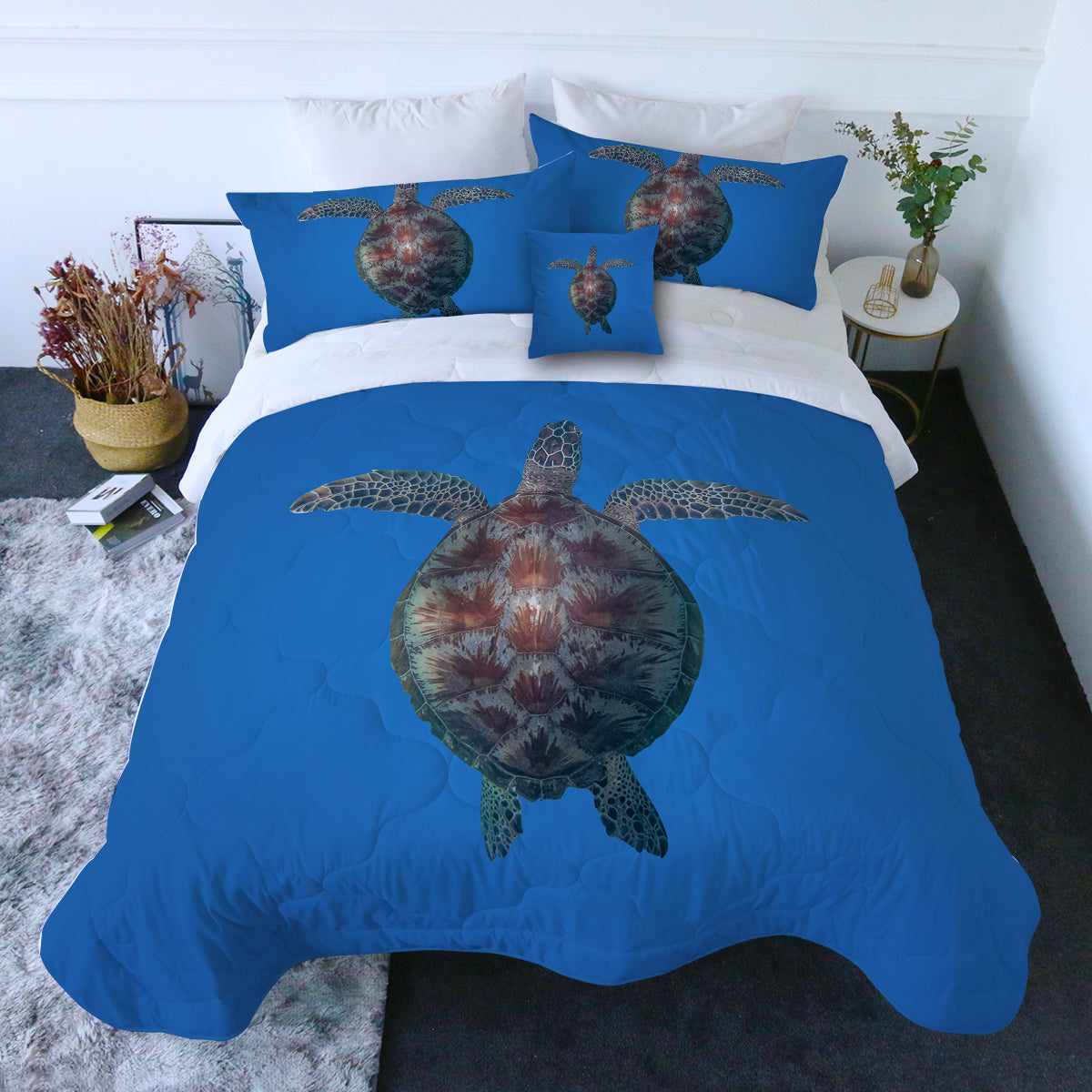 Turtle Comforter with Shams and Pillow Cover