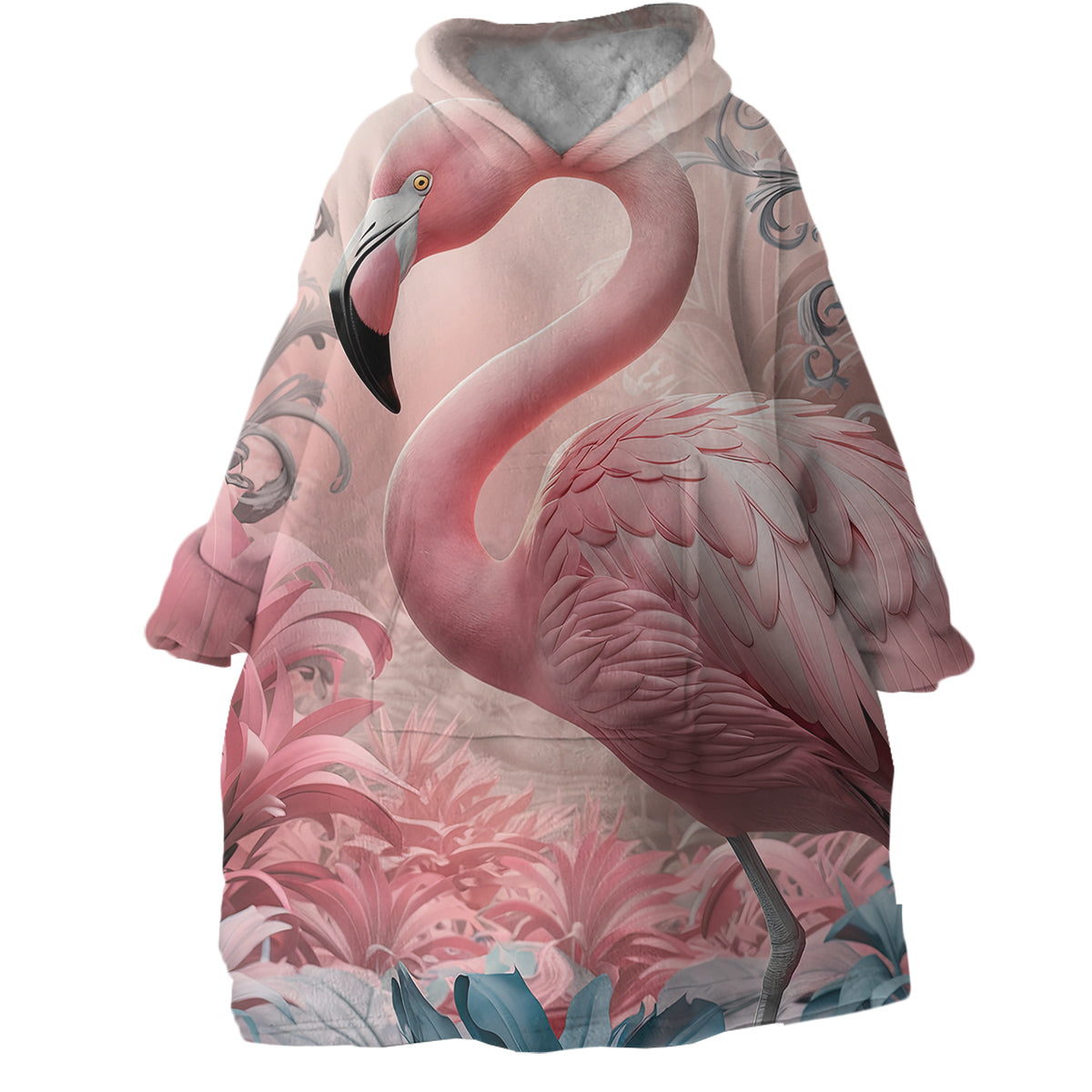Flamingo Pink Wearable Blanket Hoodie