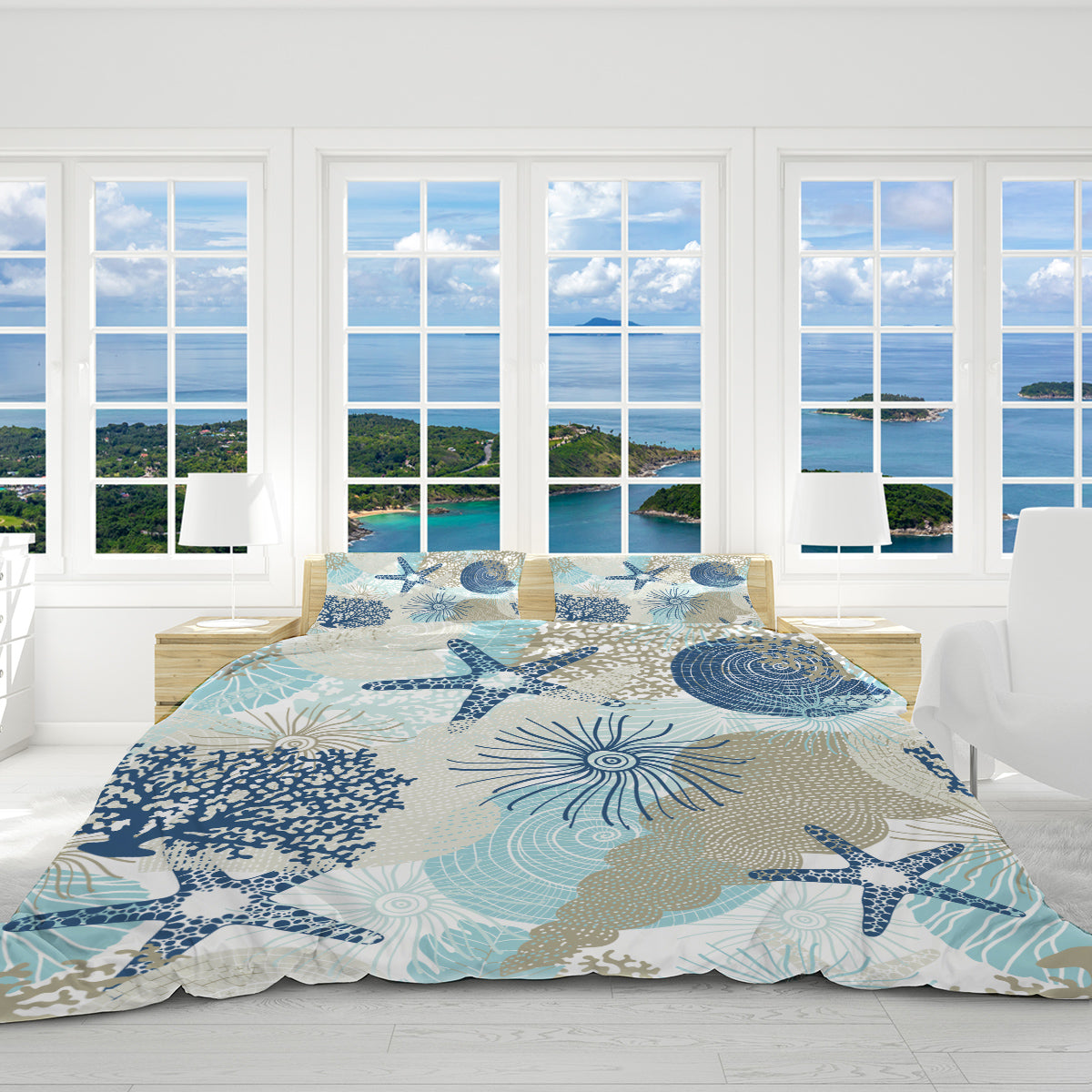 Beach Treasures Reversible Bedcover Set