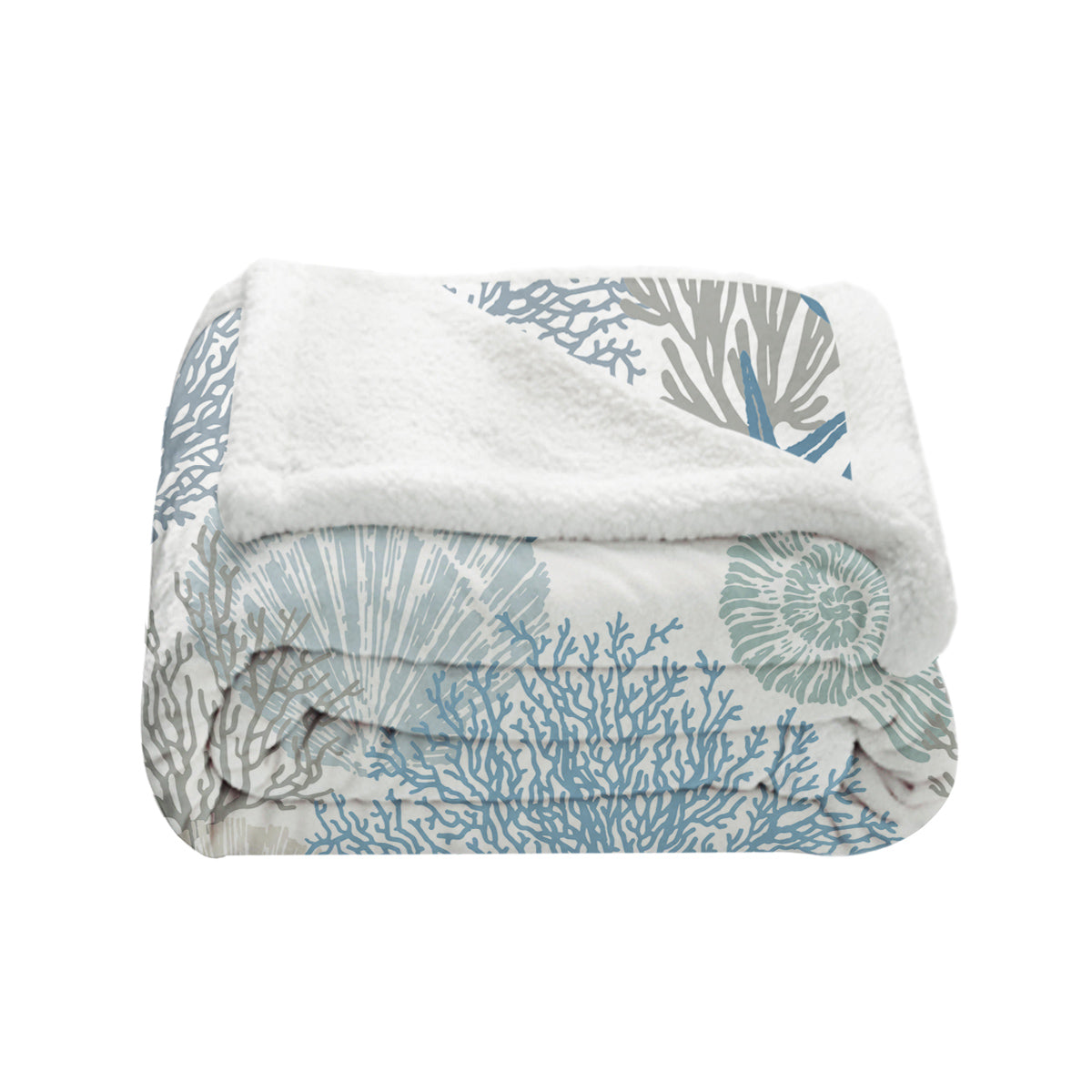 Coastal Coral Soft Sherpa Blanket