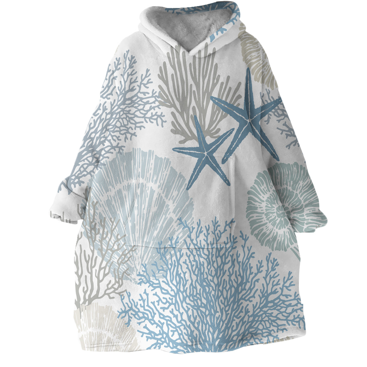 Coastal Coral Wearable Blanket Hoodie