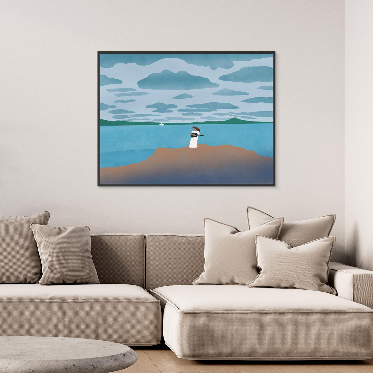 Canvas Print - Sailing with my Guitar by Little Dean