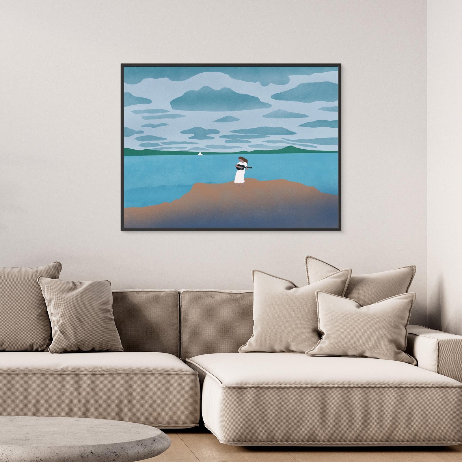 Canvas Print - Sailing with my Guitar by Little Dean