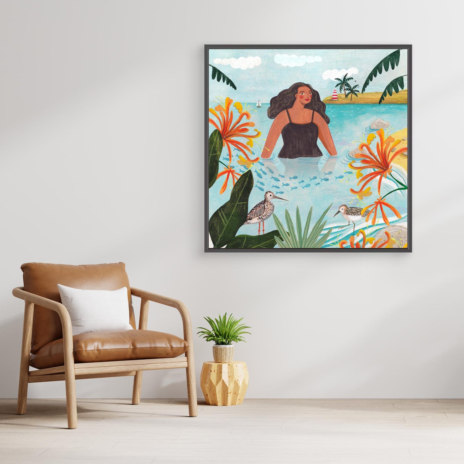 Canvas Print - Walking in the Sea by Caroline Bonne Müller