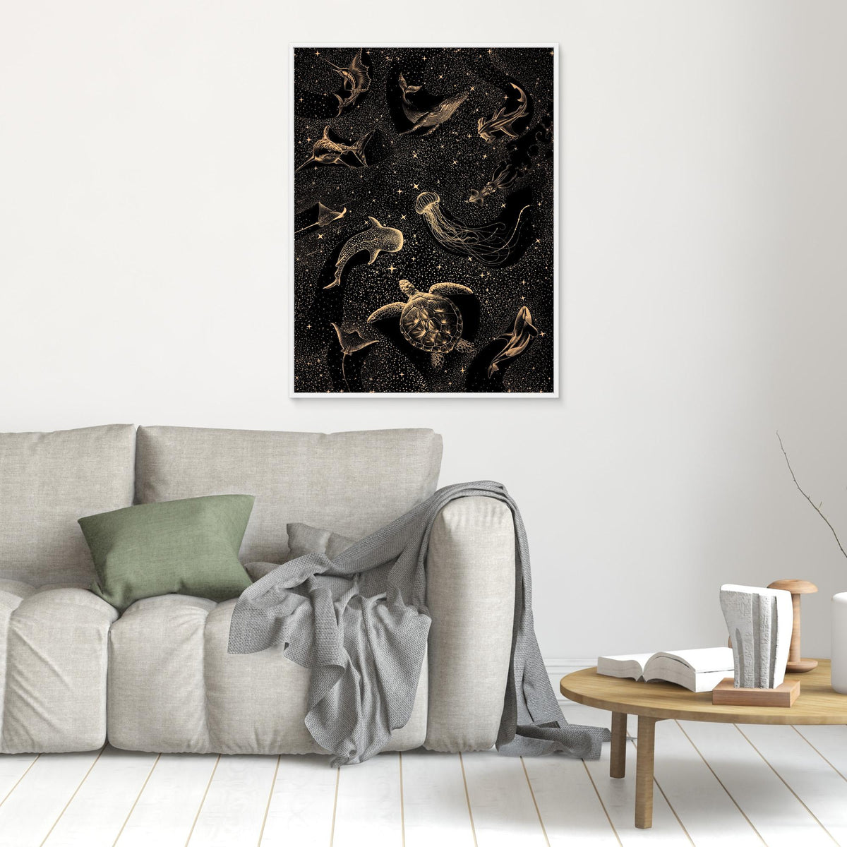 Canvas Print - Cosmic Ocean Dark Gold by Alirıza çakir