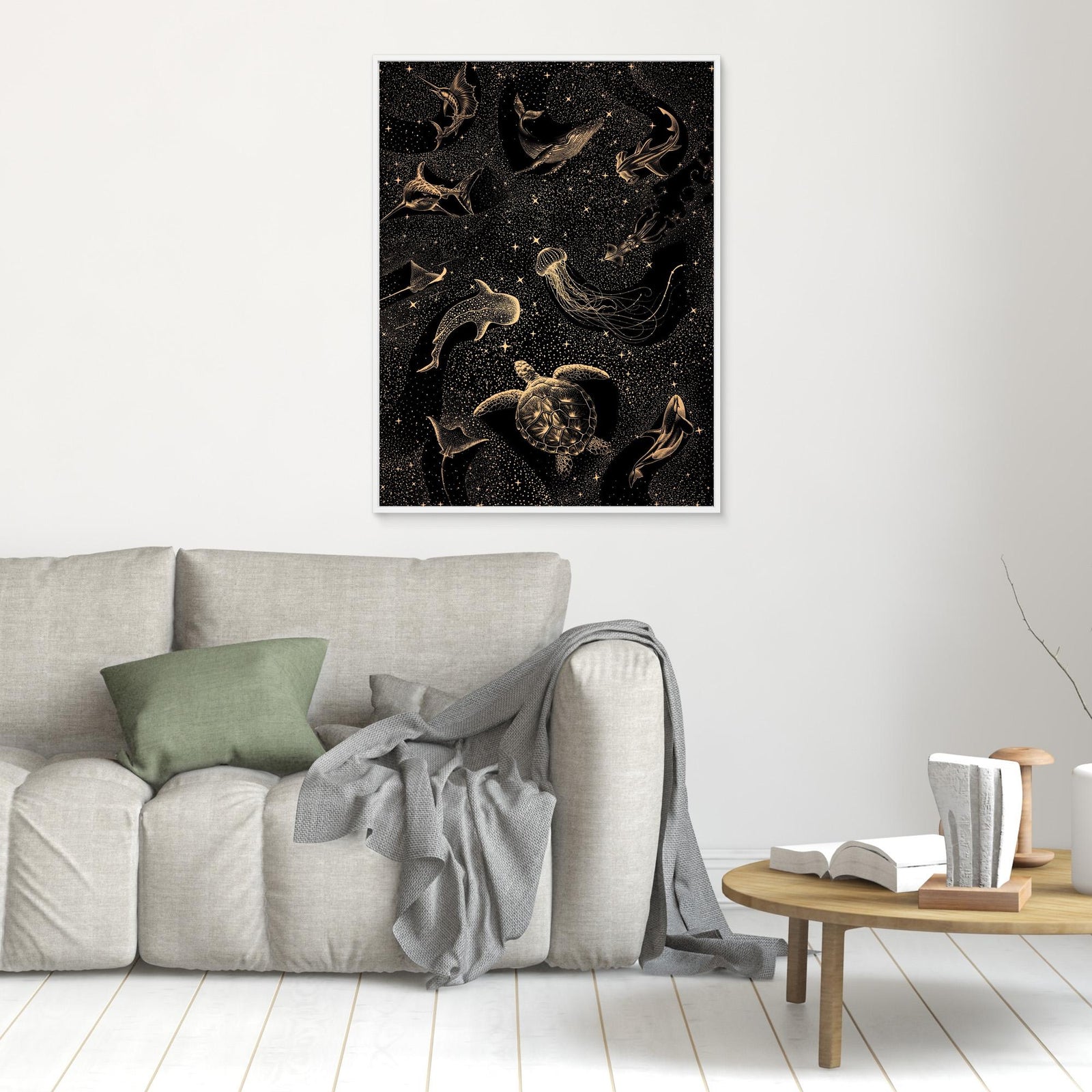 Canvas Print - Cosmic Ocean Dark Gold by Alirıza çakir