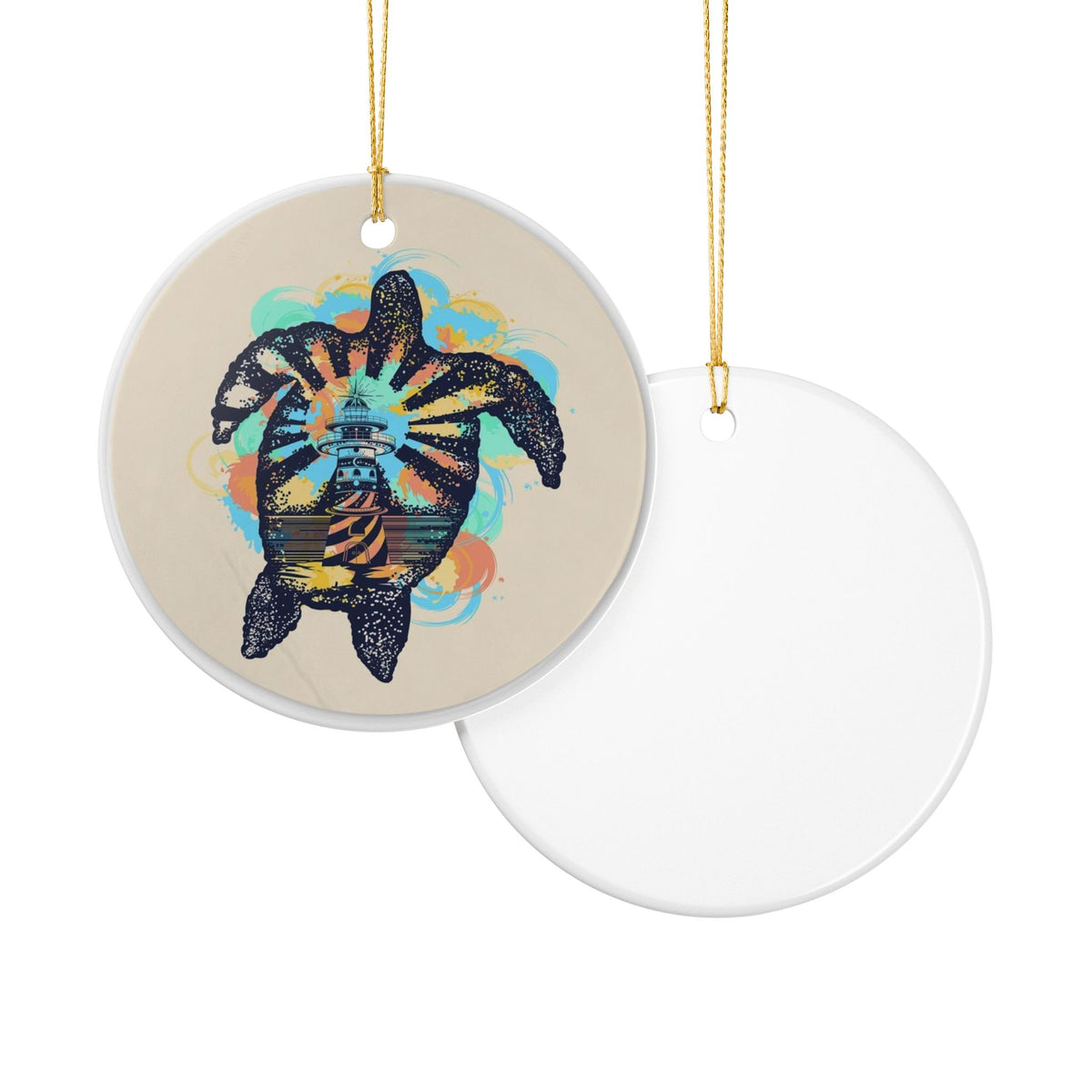 Lighthouse Guardian Ceramic Ornament - Coastal Decoration