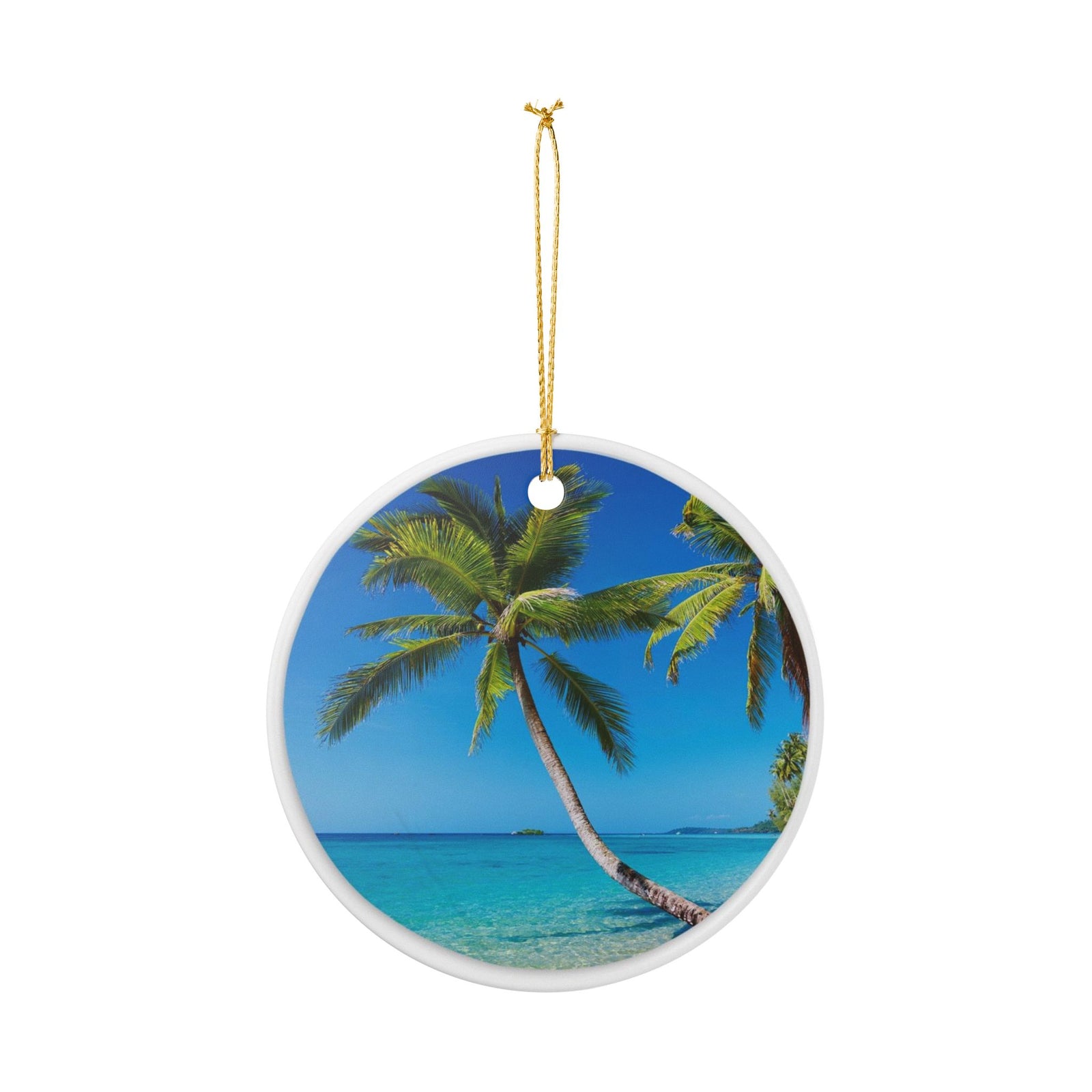 Tropical Paradise Ceramic Ornament - Coastal Holiday Decoration
