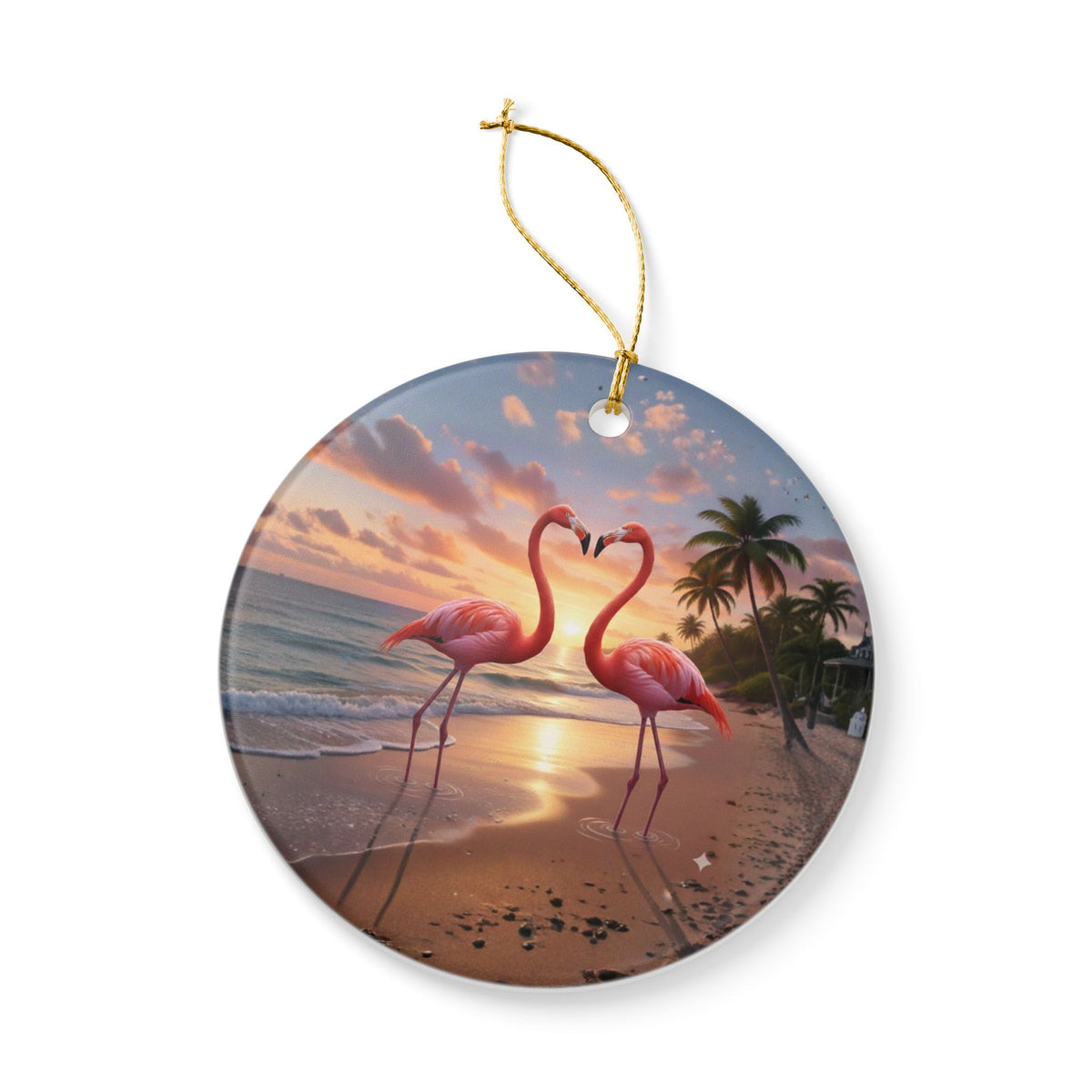 Tropical Love Ceramic Ornament - Coastal Holiday Decoration