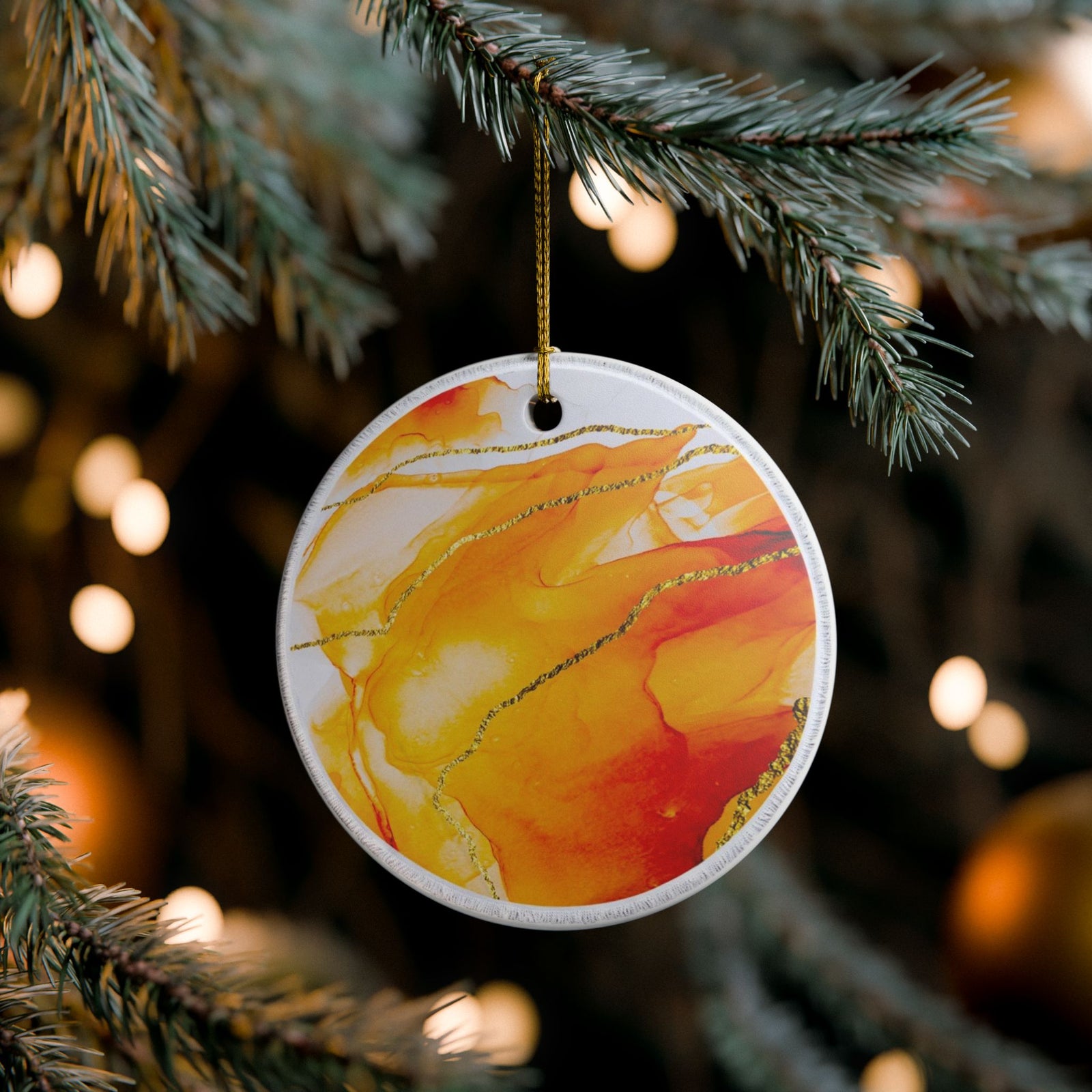 Liquid Gold Ceramic Ornament - Coastal Decoration