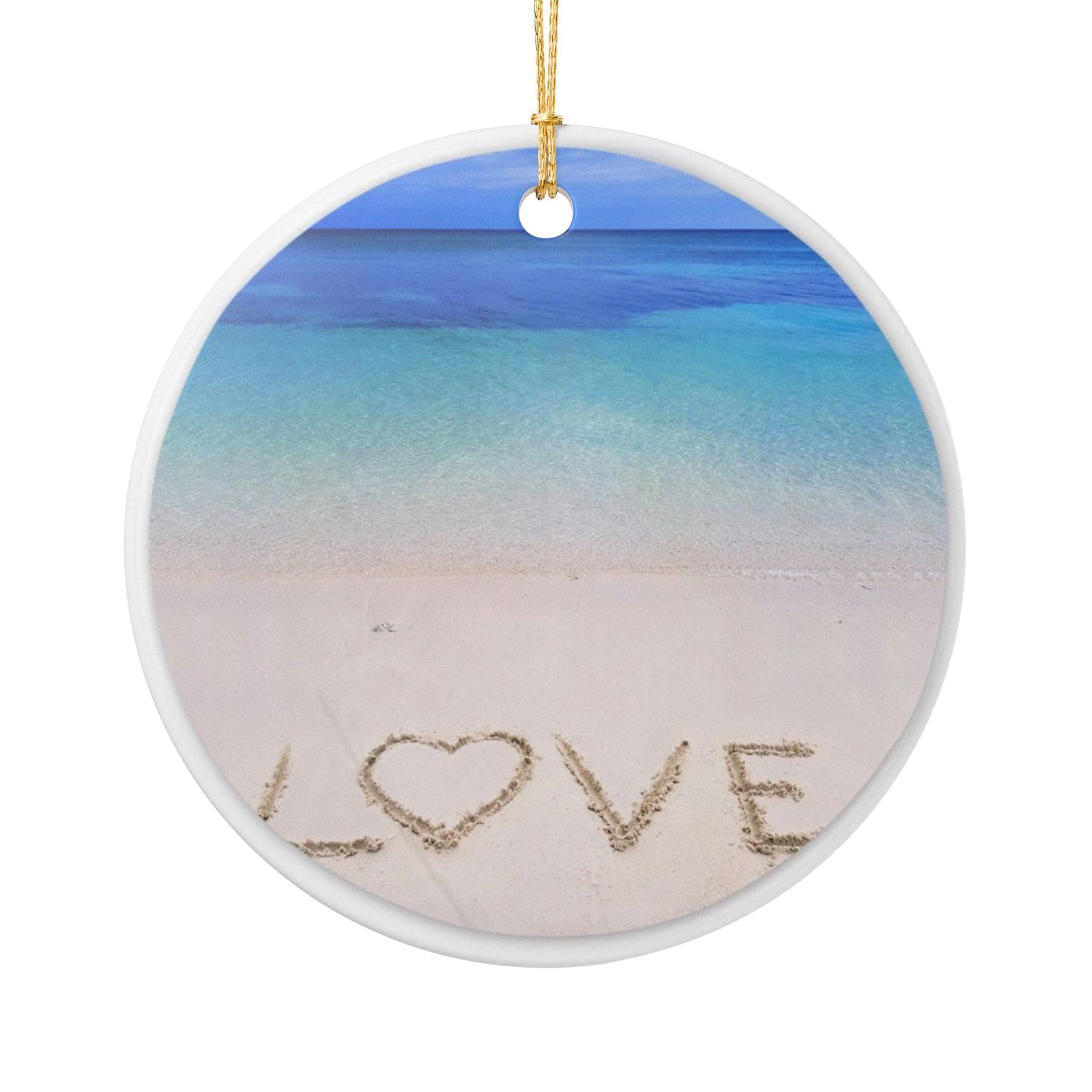 Beach Love Ceramic Ornament - Coastal Decoration