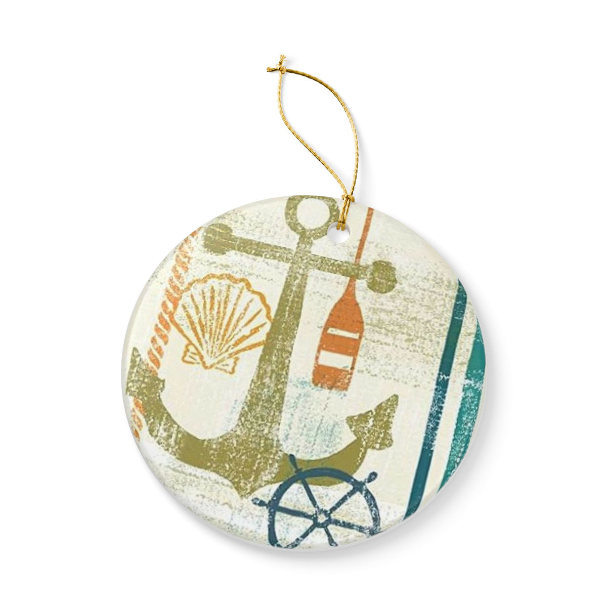 Nautical Whispers Ceramic Ornament - Coastal Decoration