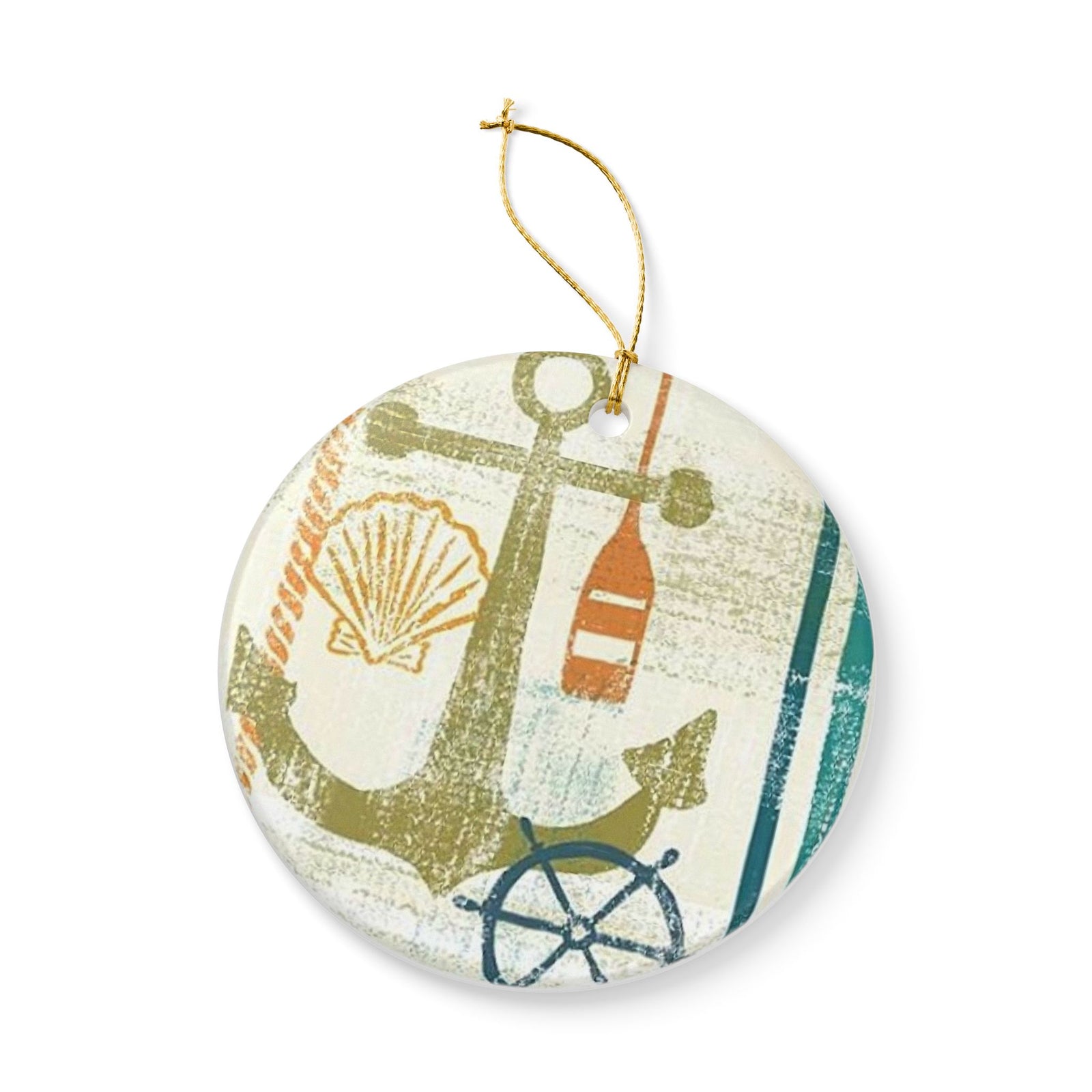 Nautical Whispers Ceramic Ornament - Coastal Decoration