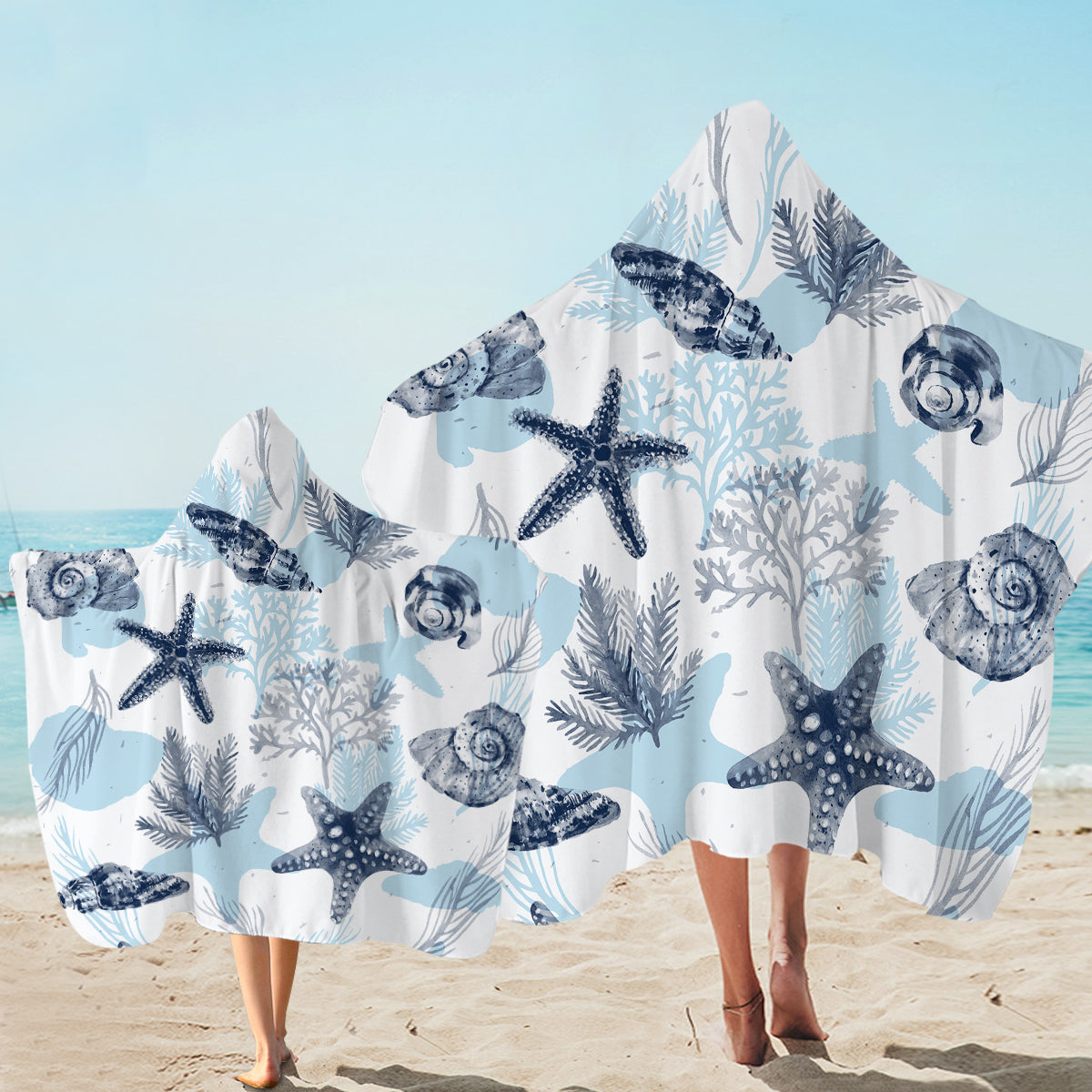 Ocean Blues Hooded Towel