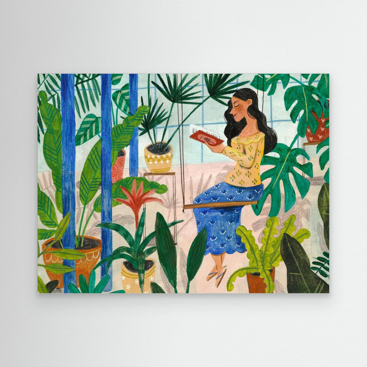Canvas Print - Reading in the Tropical Greenhouse by Caroline Bonne Müller