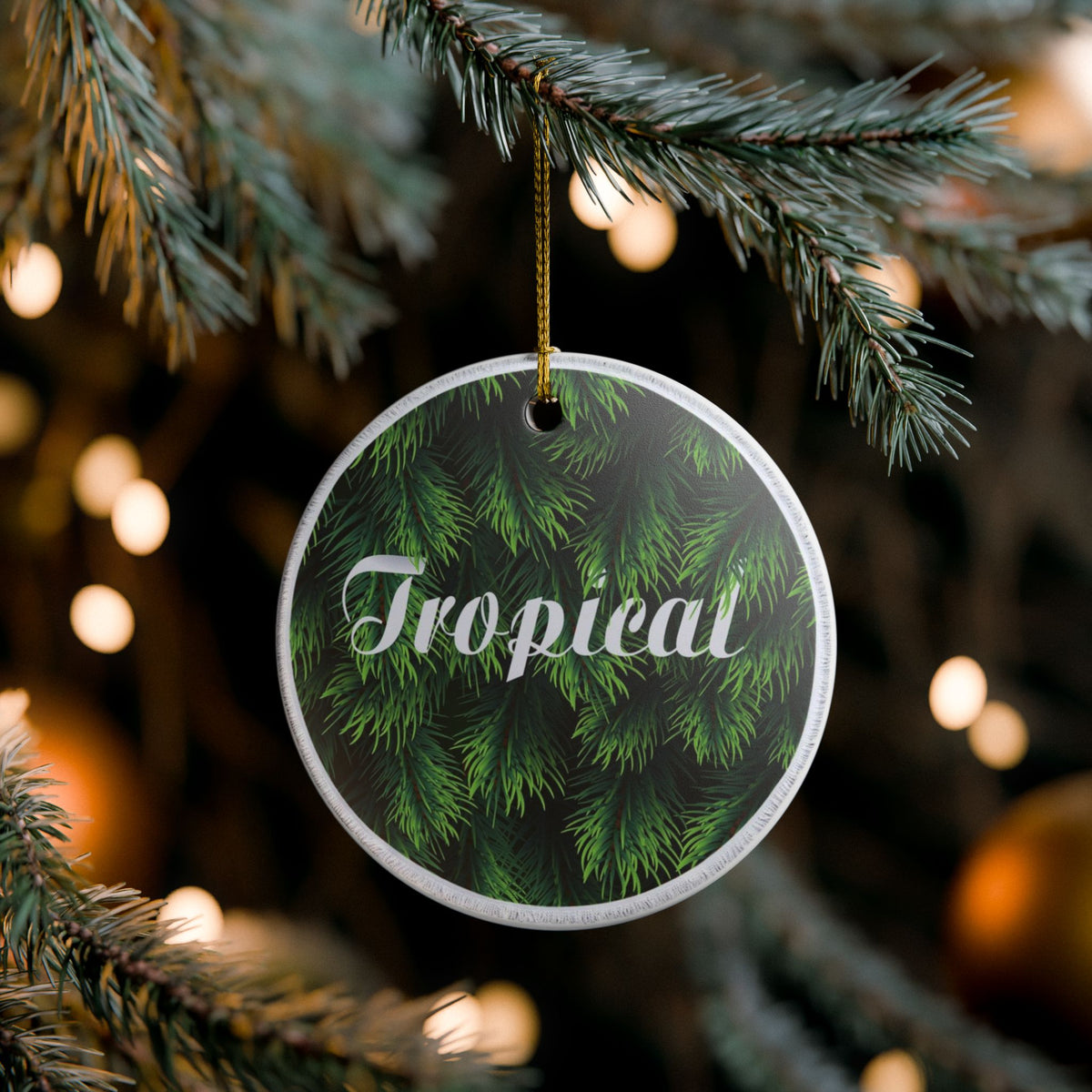 Green Dreams Ceramic Ornament - Coastal Decoration