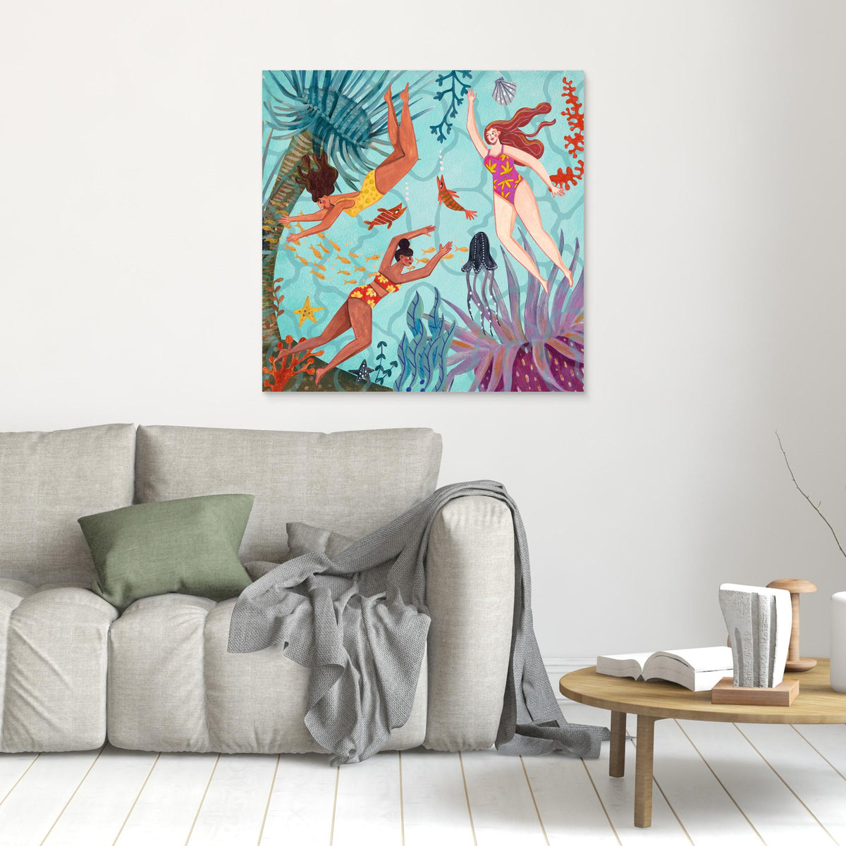Canvas Print - Swimming in the Ocean by Caroline Bonne Müller