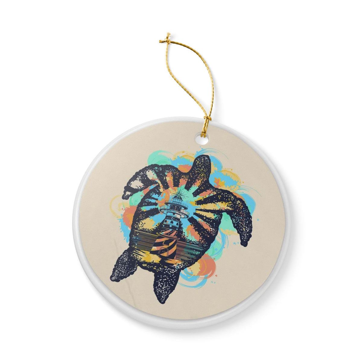 Lighthouse Guardian Ceramic Ornament - Coastal Decoration