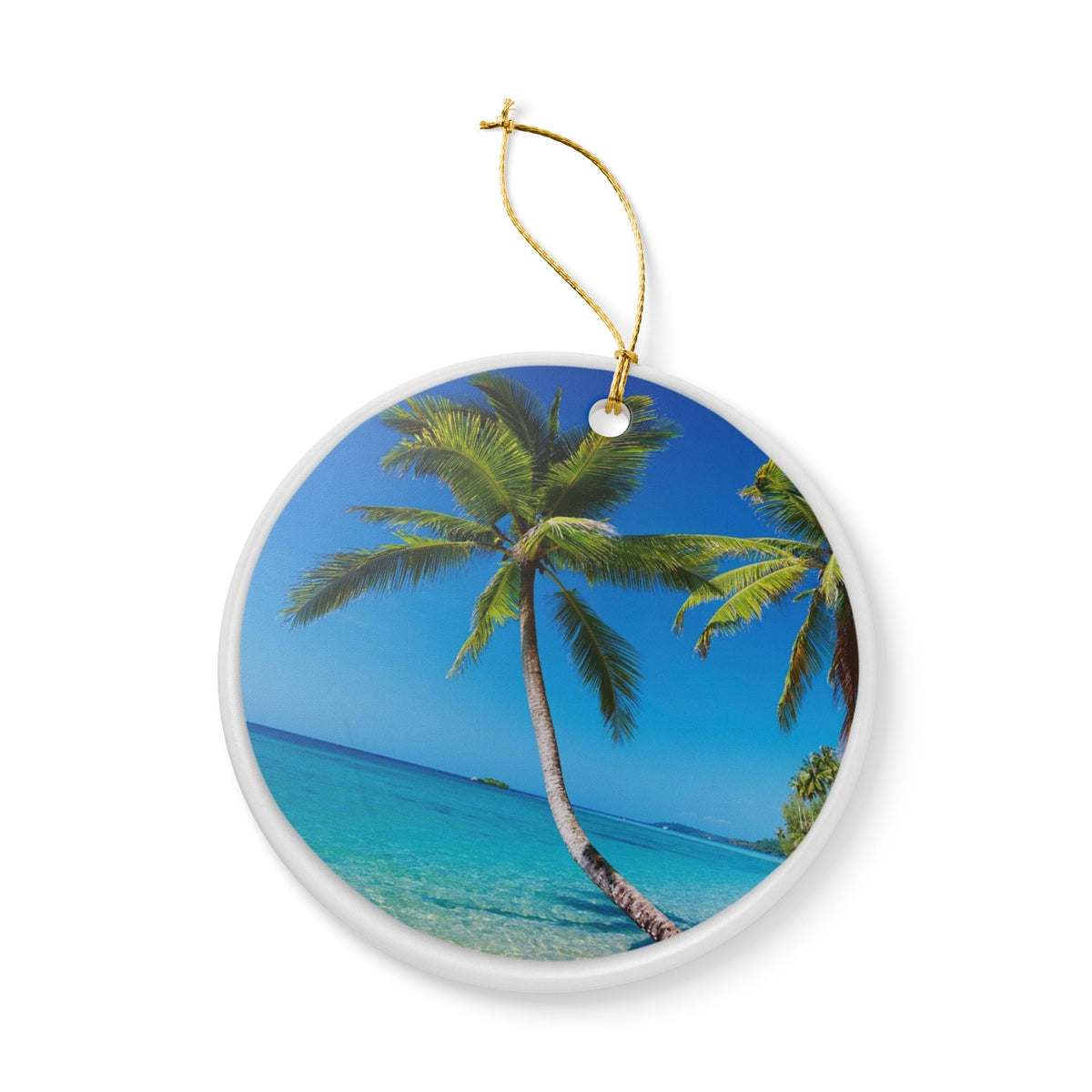 Tropical Paradise Ceramic Ornament - Coastal Holiday Decoration