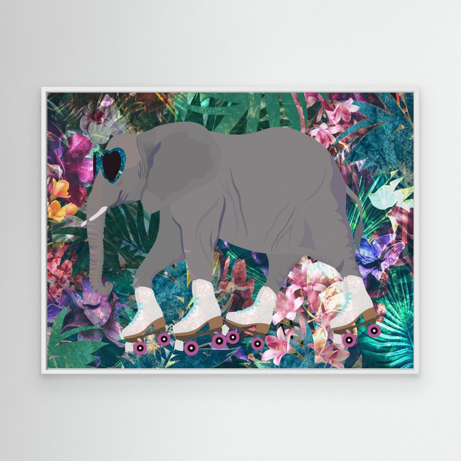 Canvas Print - Elephant Rollerskating in the Jungle by Sarah Manovski