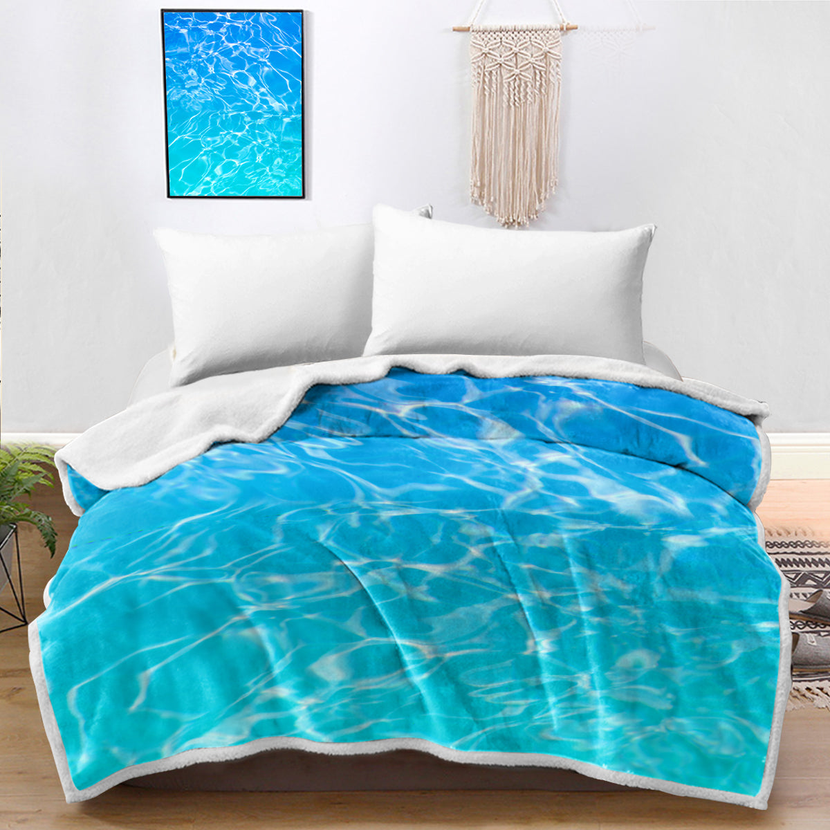 Turquoise Sea Soft Sherpa Blanket