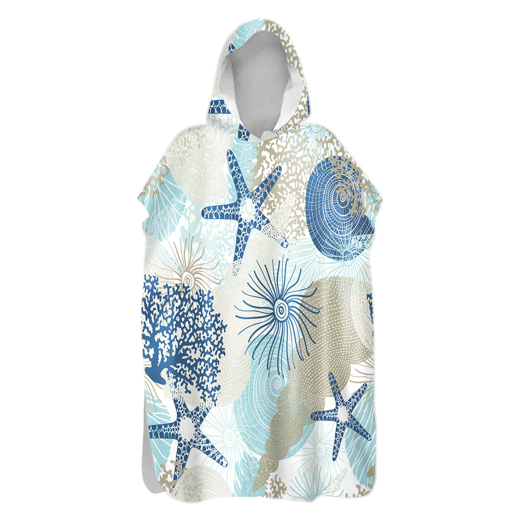 Beach Treasures Sand-Free Surf Poncho, Warm, Windproof, Changing Towel Hoodie
