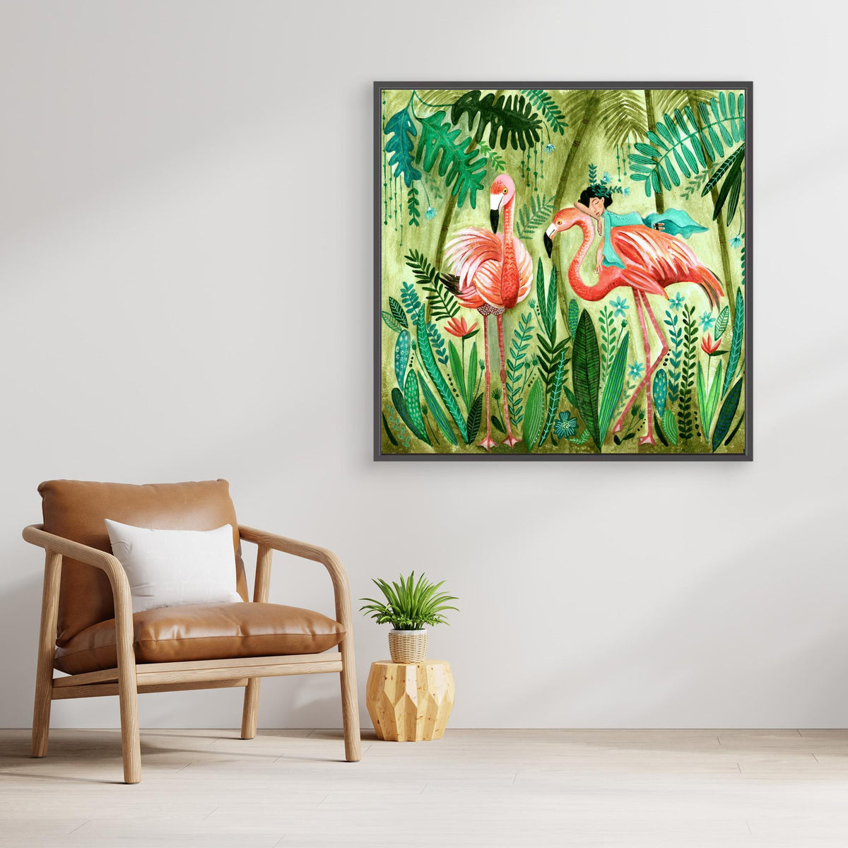 Canvas Print - Flamingo Jungle by Caroline Bonne Müller