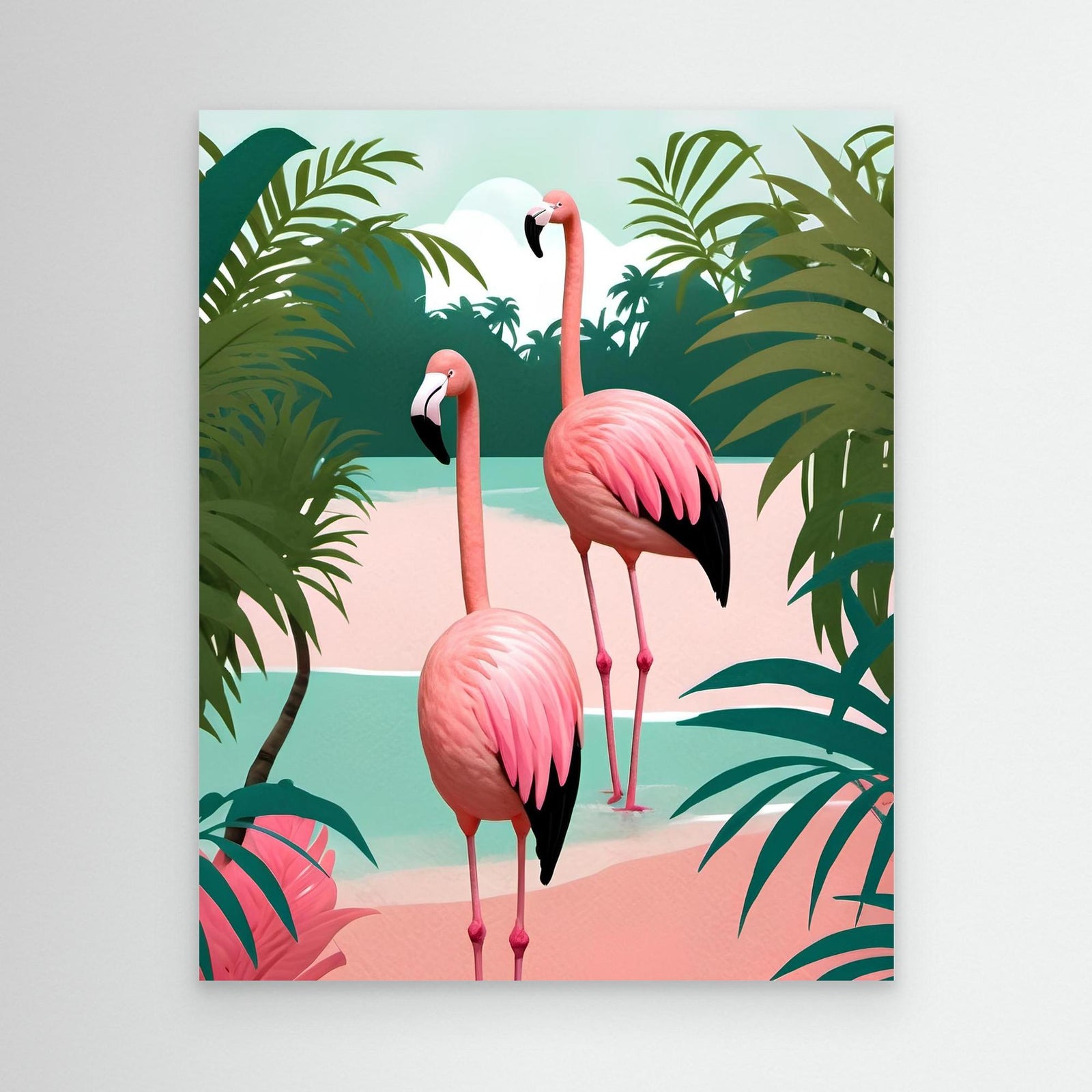 Canvas Print - Tropical Flamingo Paradise by Kintsugi99