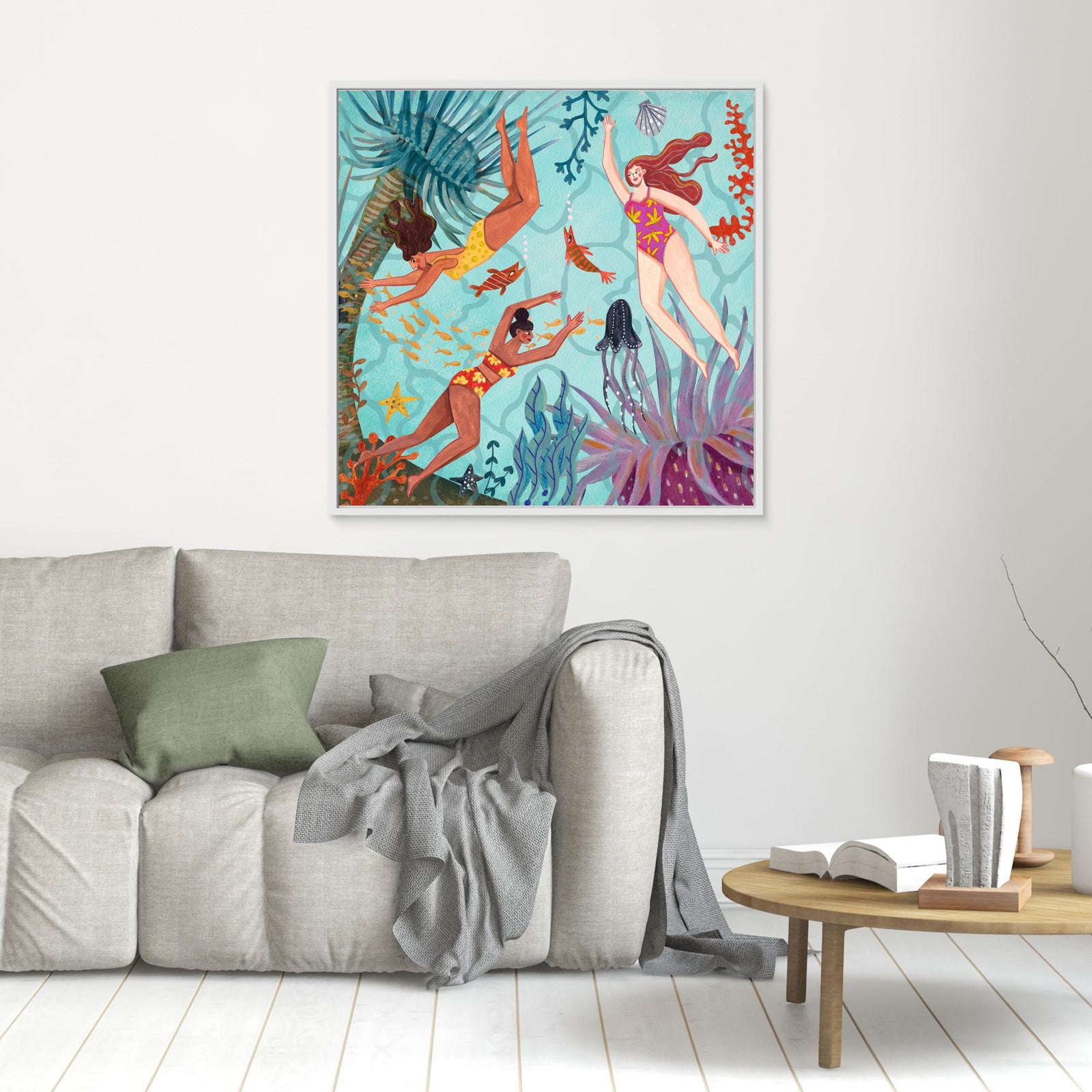 Canvas Print - Swimming in the Ocean by Caroline Bonne Müller