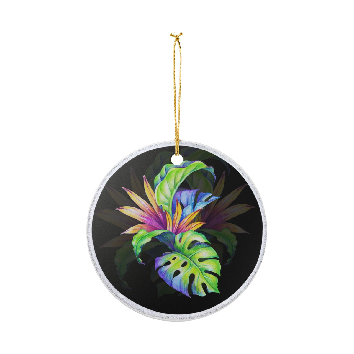 Tropical Dreamscape Ceramic Ornament - Coastal Decoration