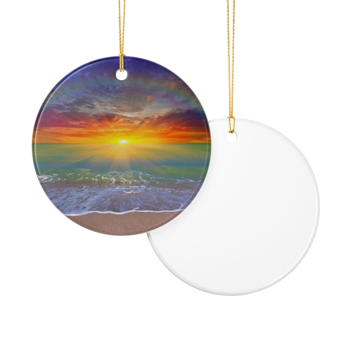 Sunrise Show Ceramic Ornament - Coastal Holiday Decoration