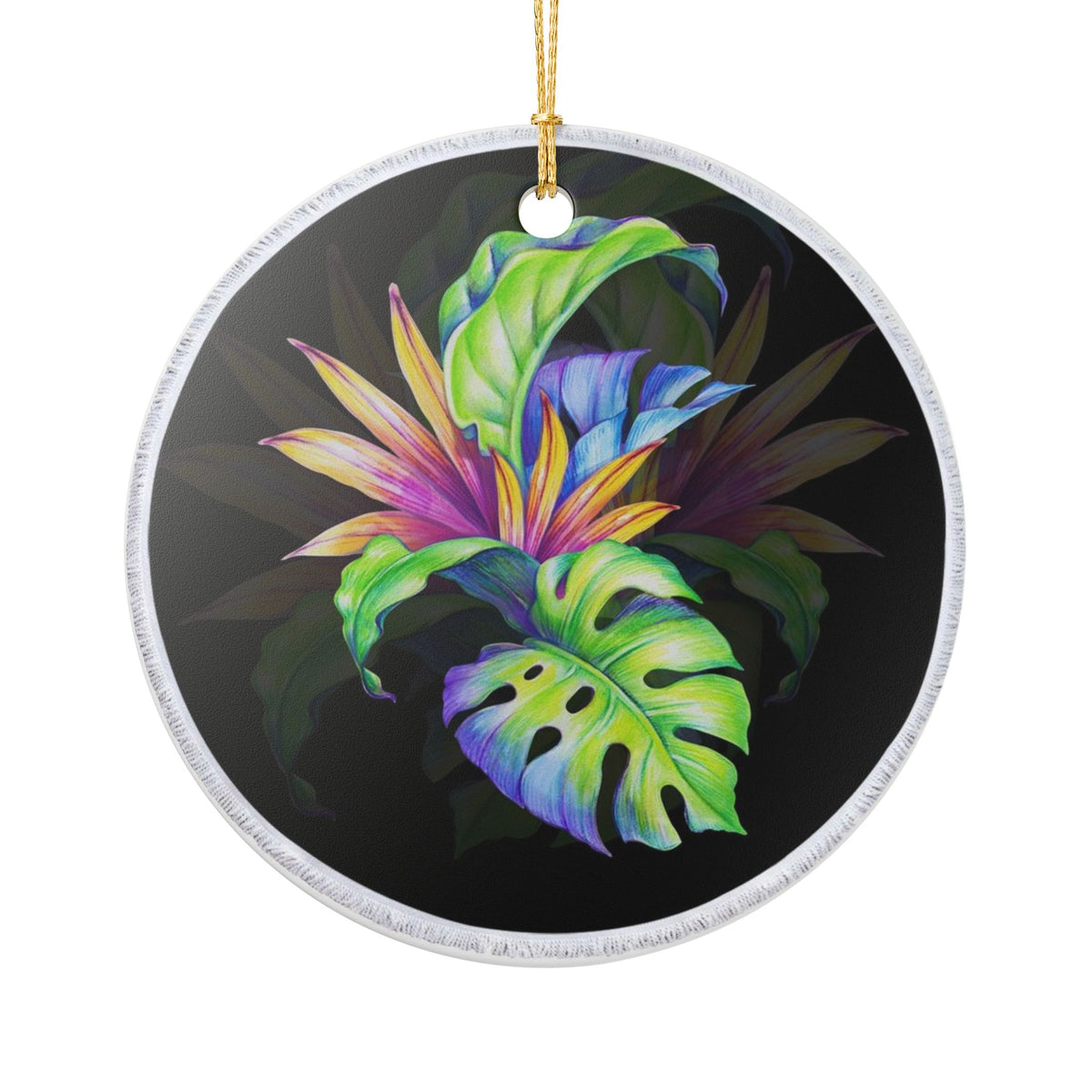 Tropical Dreamscape Ceramic Ornament - Coastal Decoration