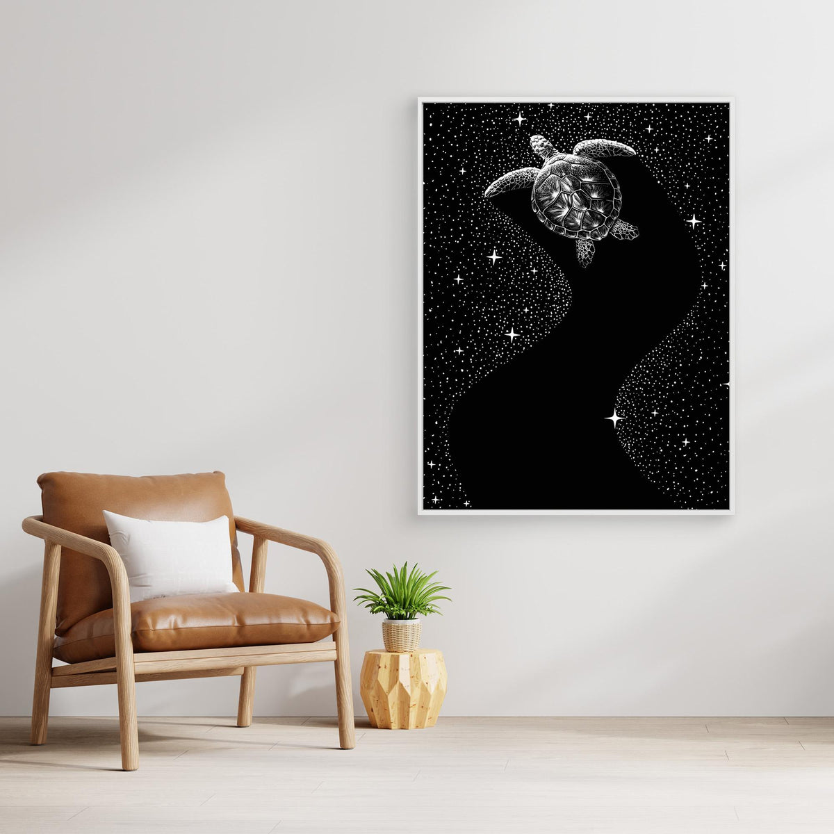 Canvas Print - Starry Turtle (Black Version) by Alirıza çakir