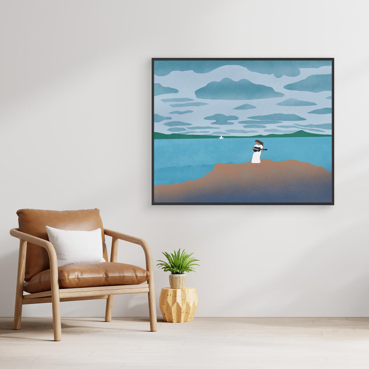Canvas Print - Sailing with my Guitar by Little Dean