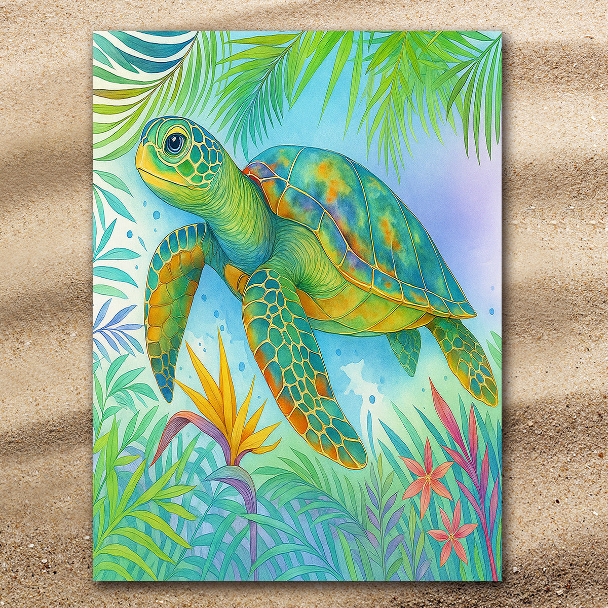 Watercolor Sea Turtle Extra Large Towel